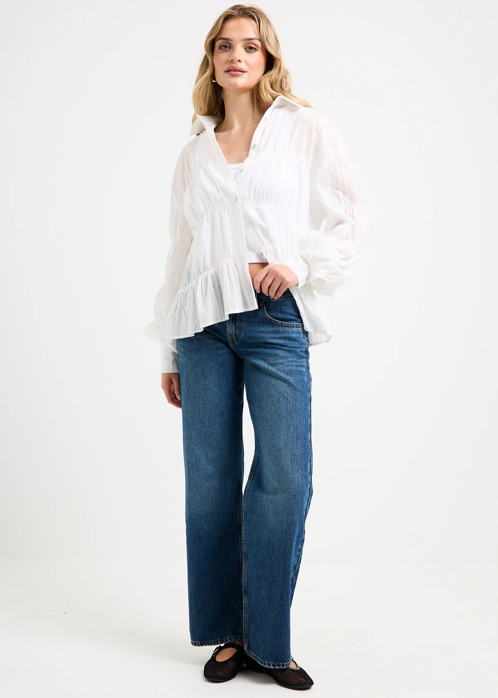 Chicago Shirred Long Sleeve Shirt - Image 3