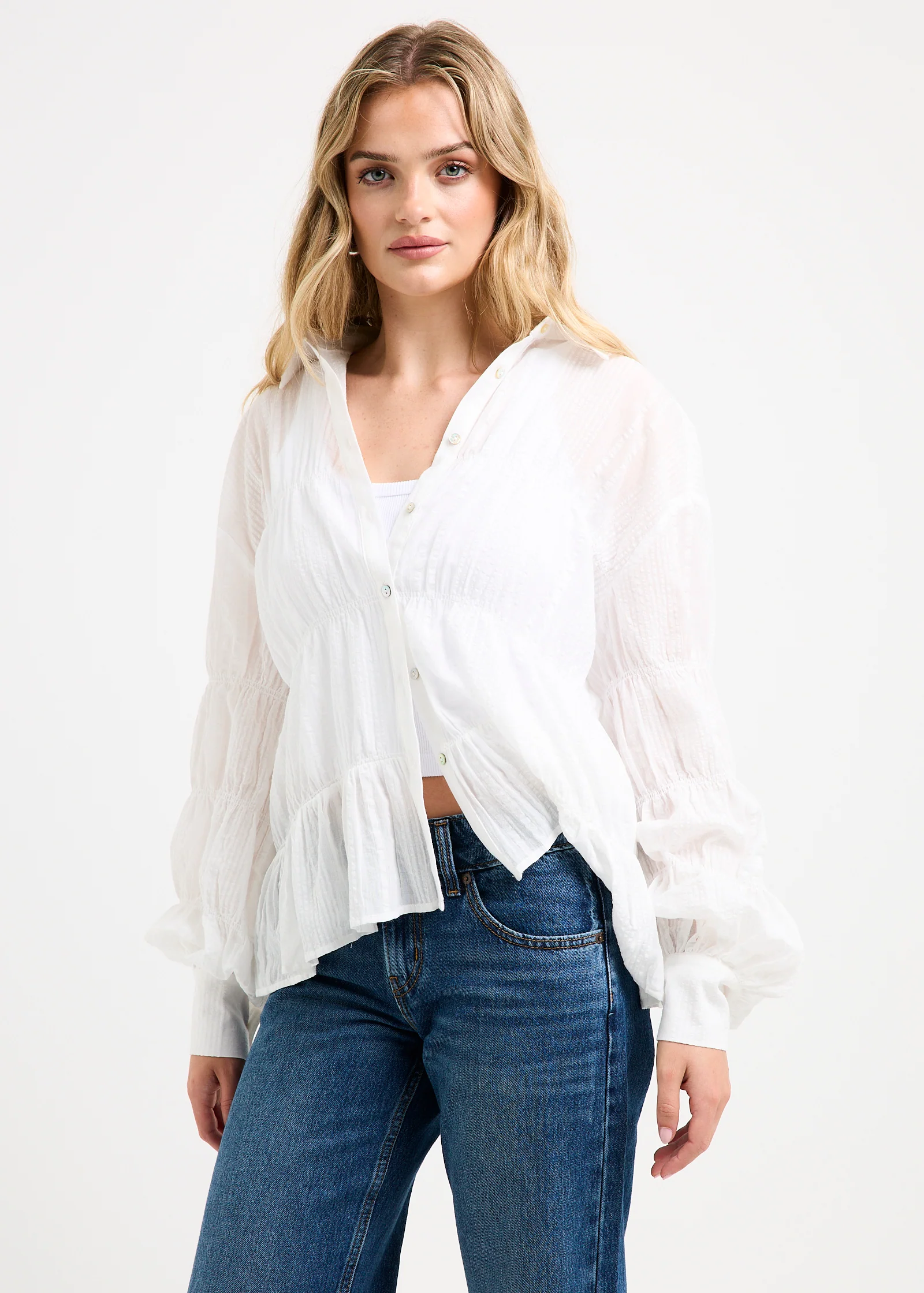 Chicago Shirred Long Sleeve Shirt - Image 4
