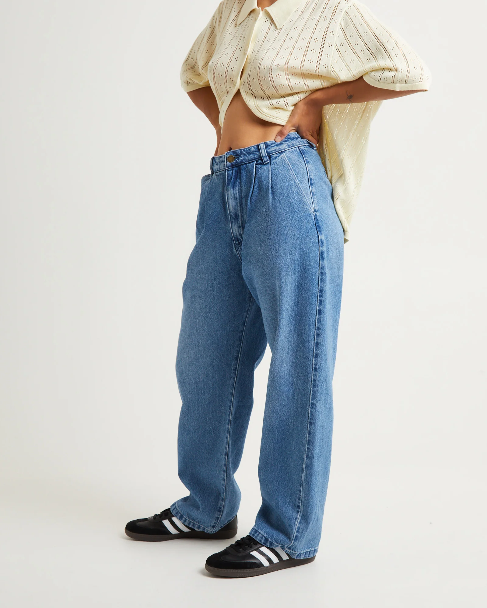 Chloe Pleat Denim Jeans Azure - Image 3