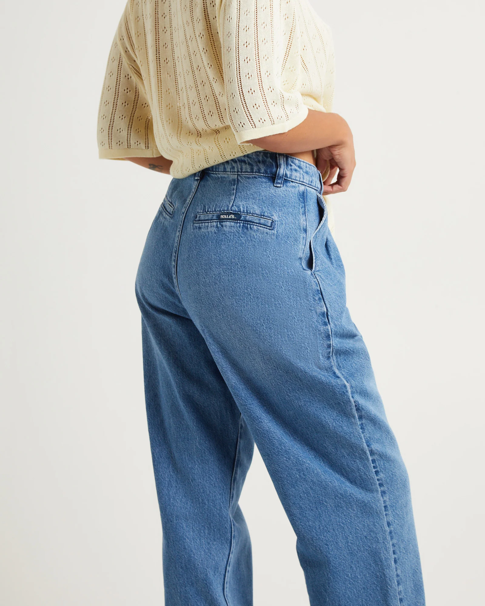 Chloe Pleat Denim Jeans Azure - Image 5