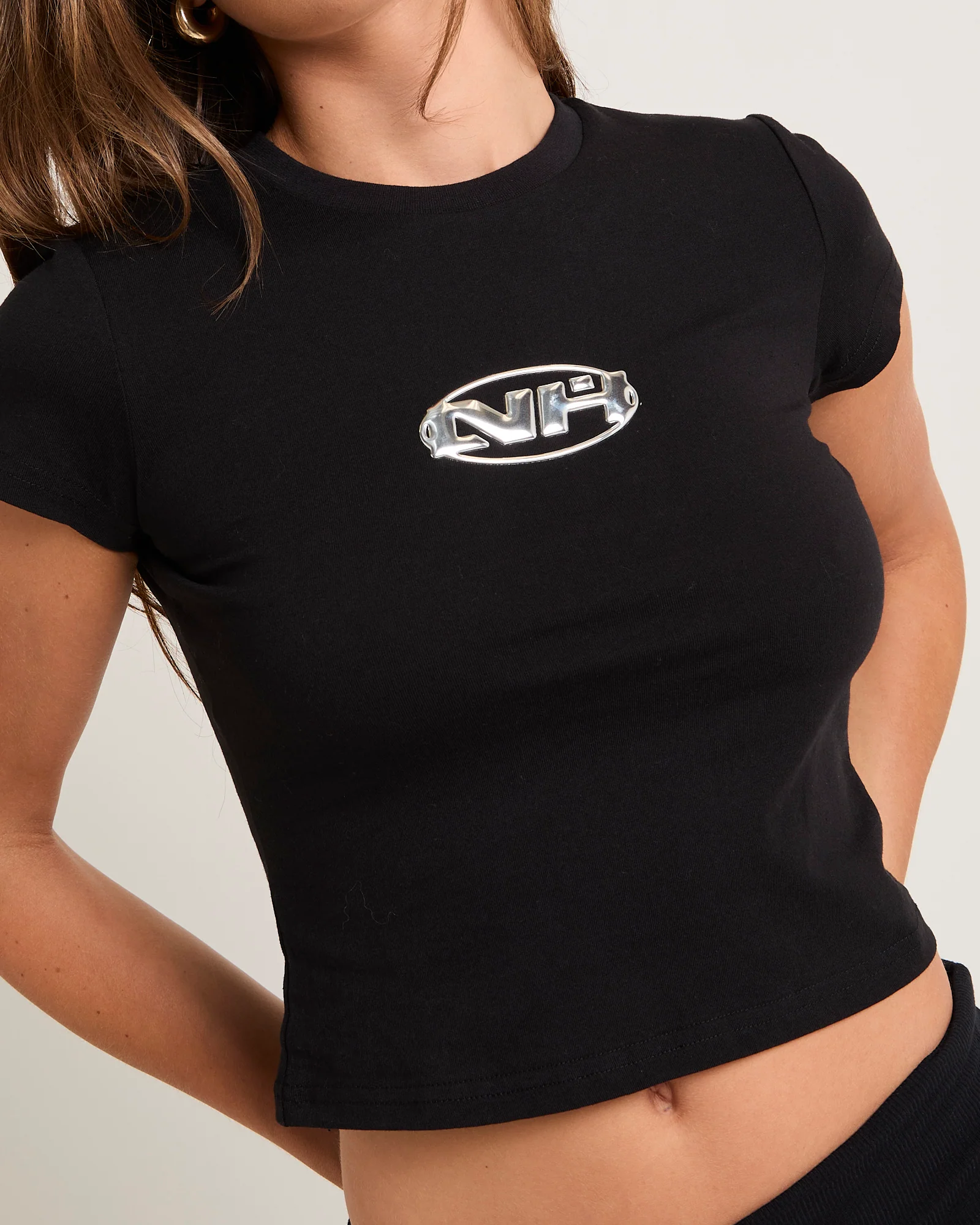 Chrome Cursive T-Shirt Black - Image 5