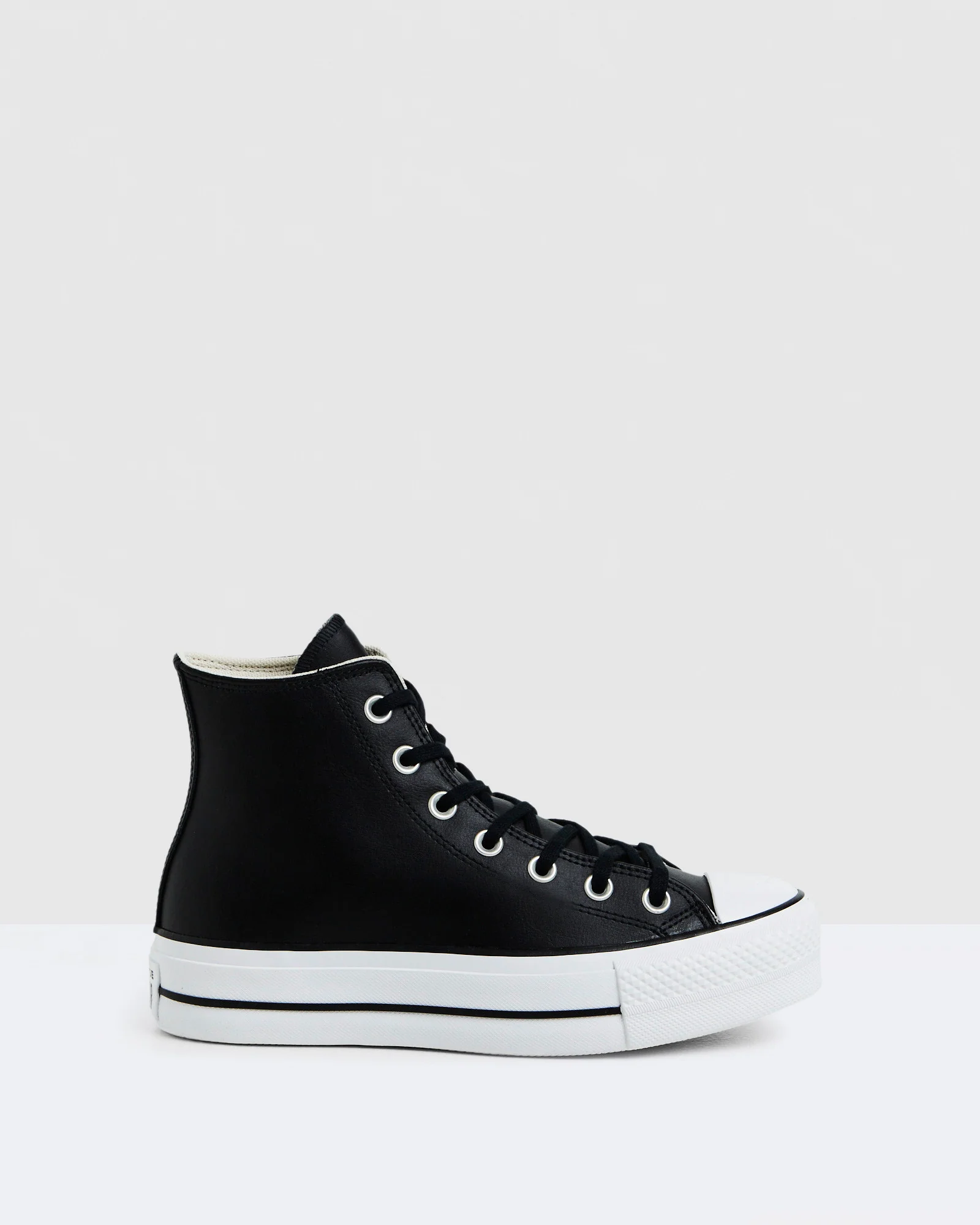 Chuck Taylor All Star Leather Platform Hi Top Sneakers Black - Image 2