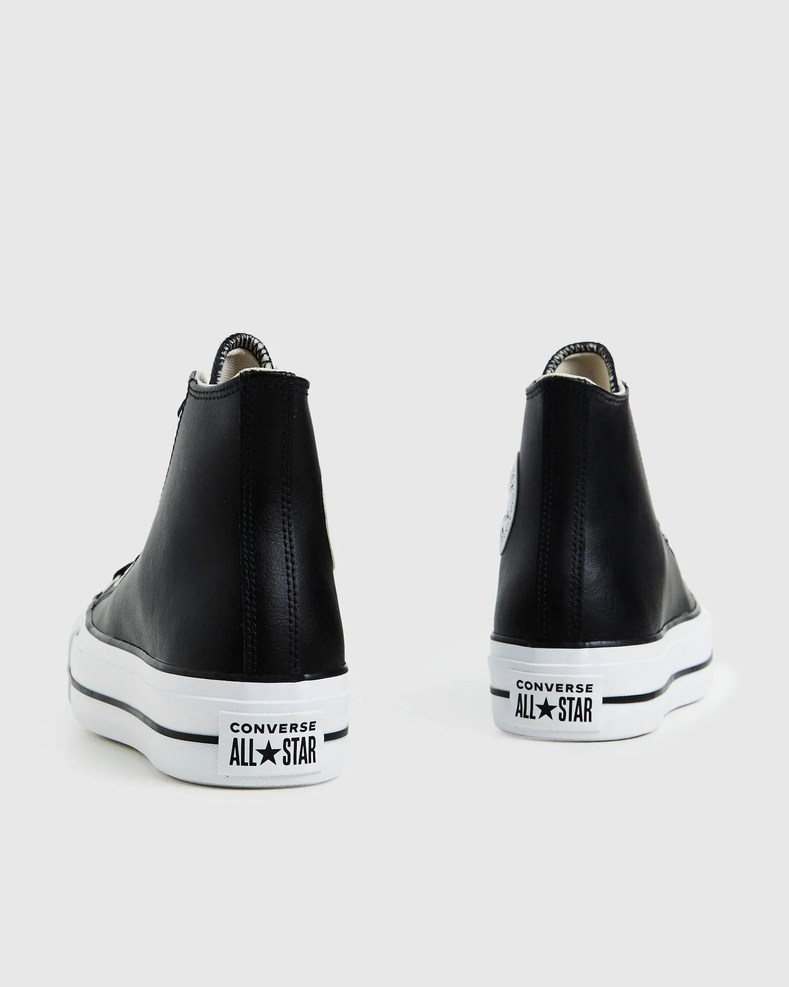 Chuck Taylor All Star Leather Platform Hi Top Sneakers Black - Image 5