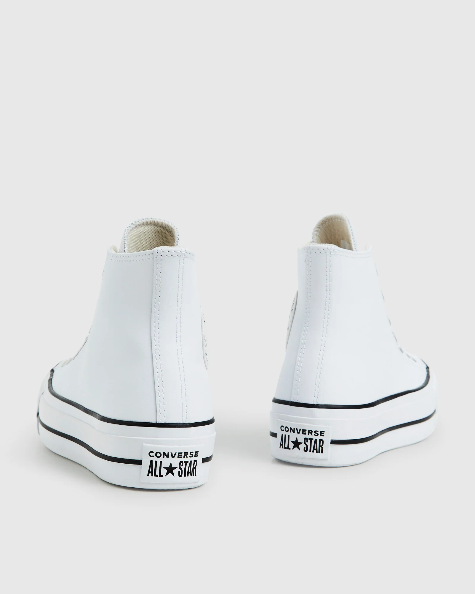Chuck Taylor All Star Leather Platform Hi Top Sneakers White - Image 6