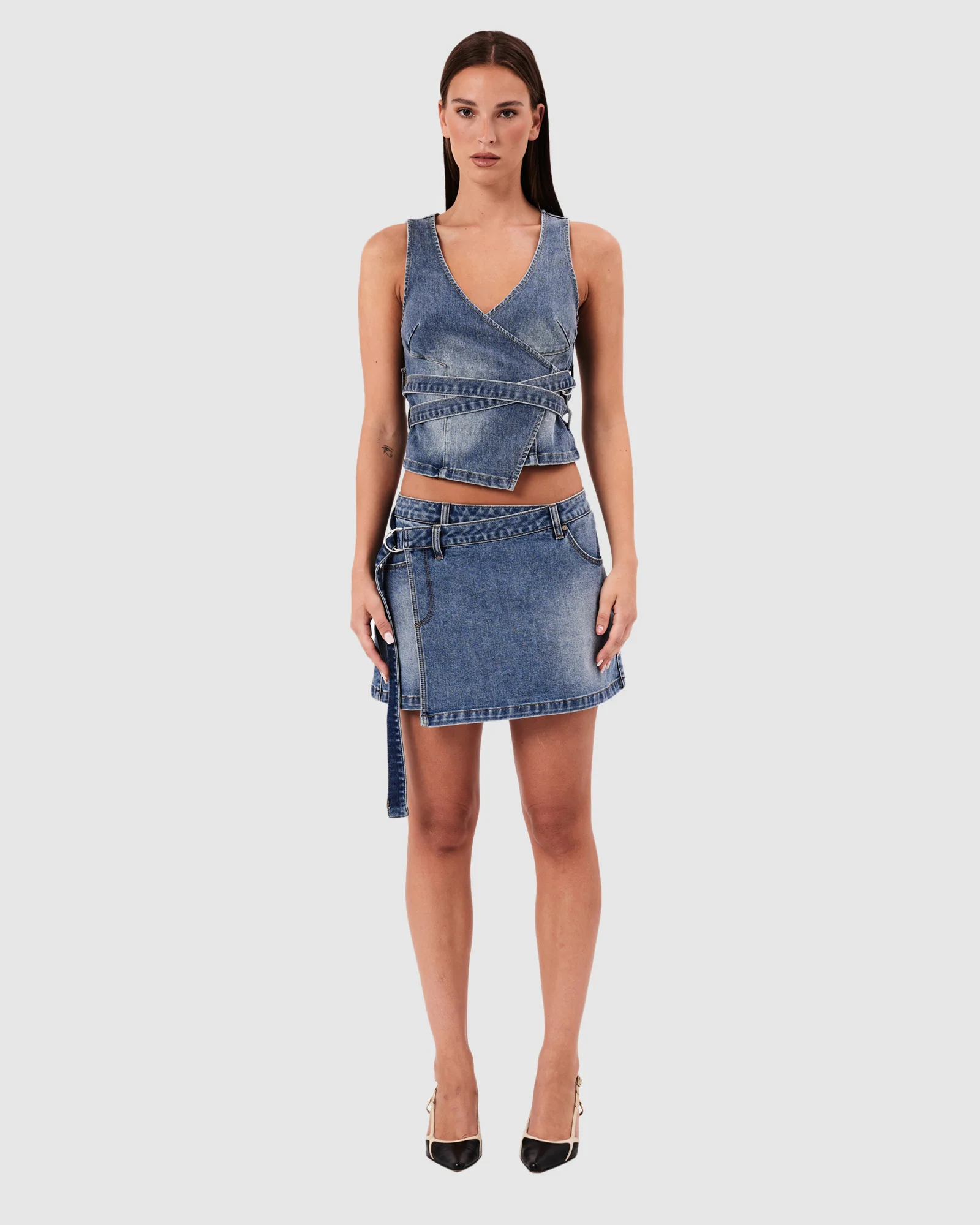 City Wrap Denim Top Dalia - Image 4