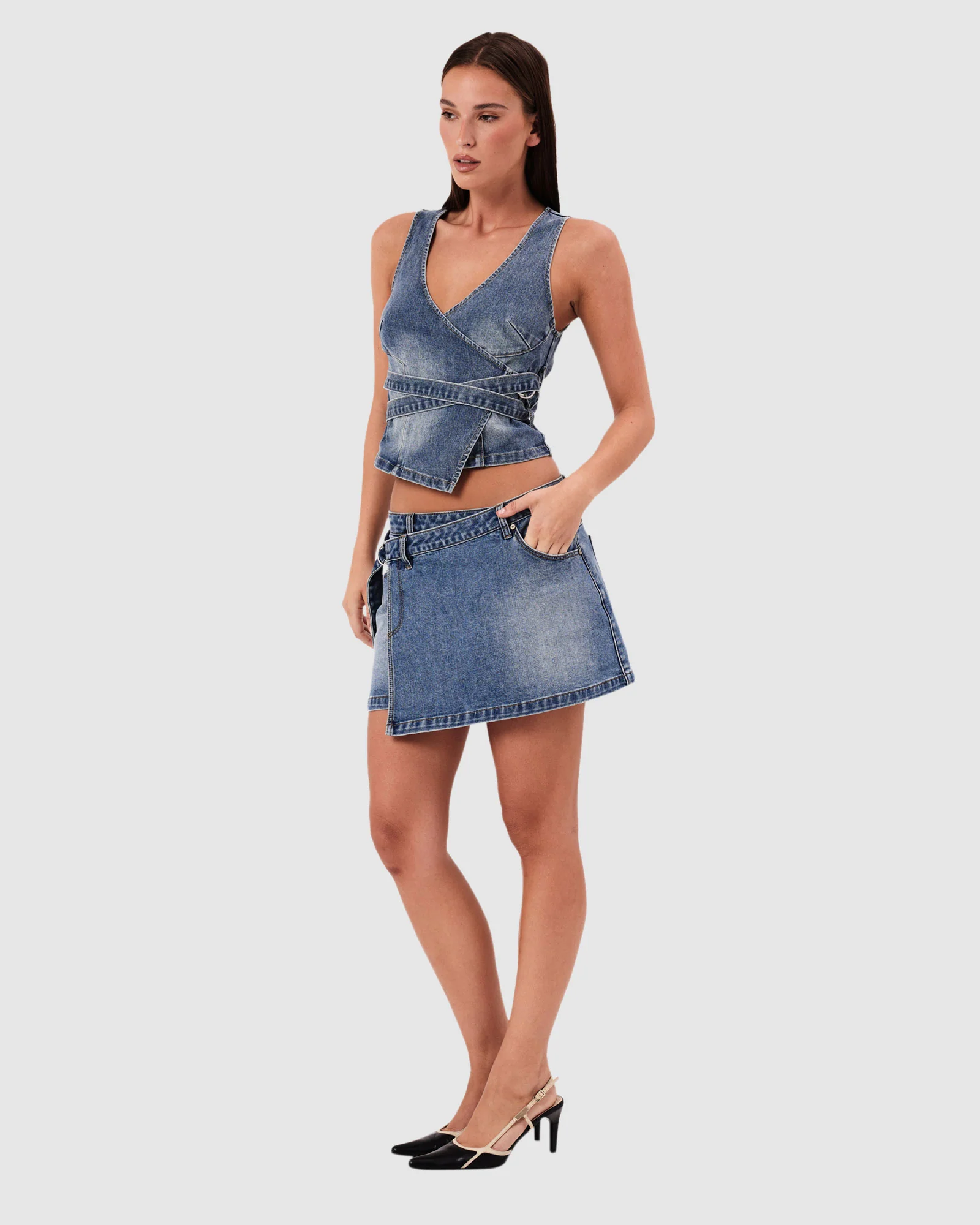City Wrap Denim Top Dalia - Image 6