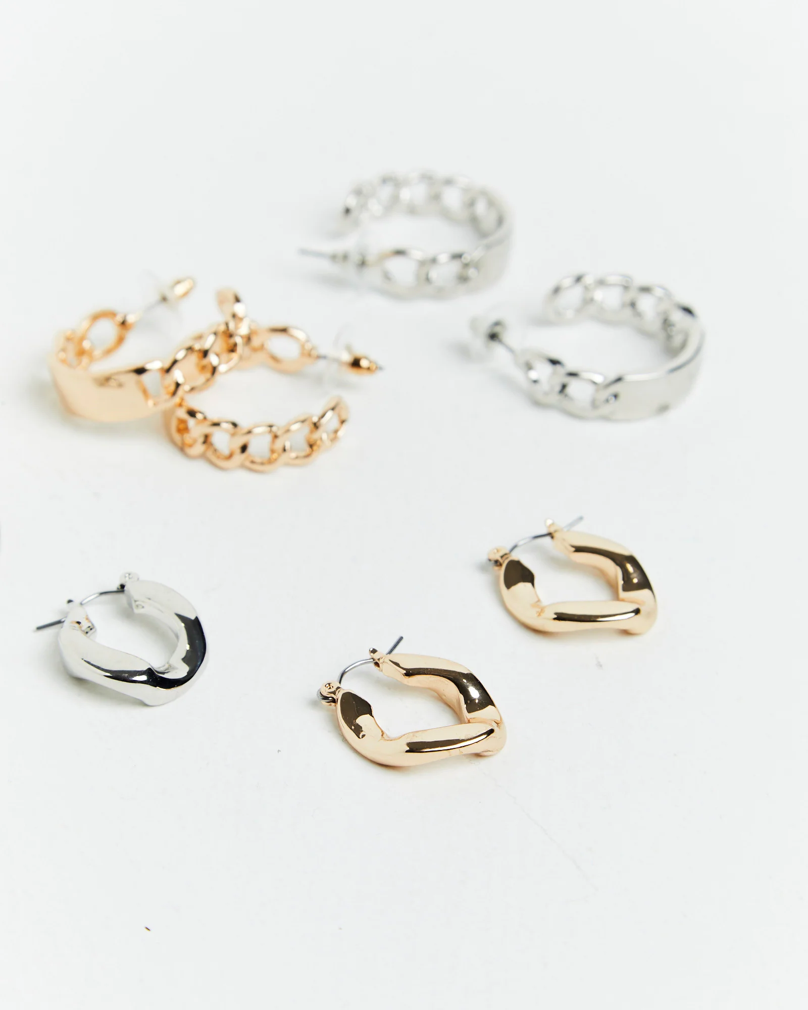 Clara Hoop Earrings Pack Gold/Silver - Image 3