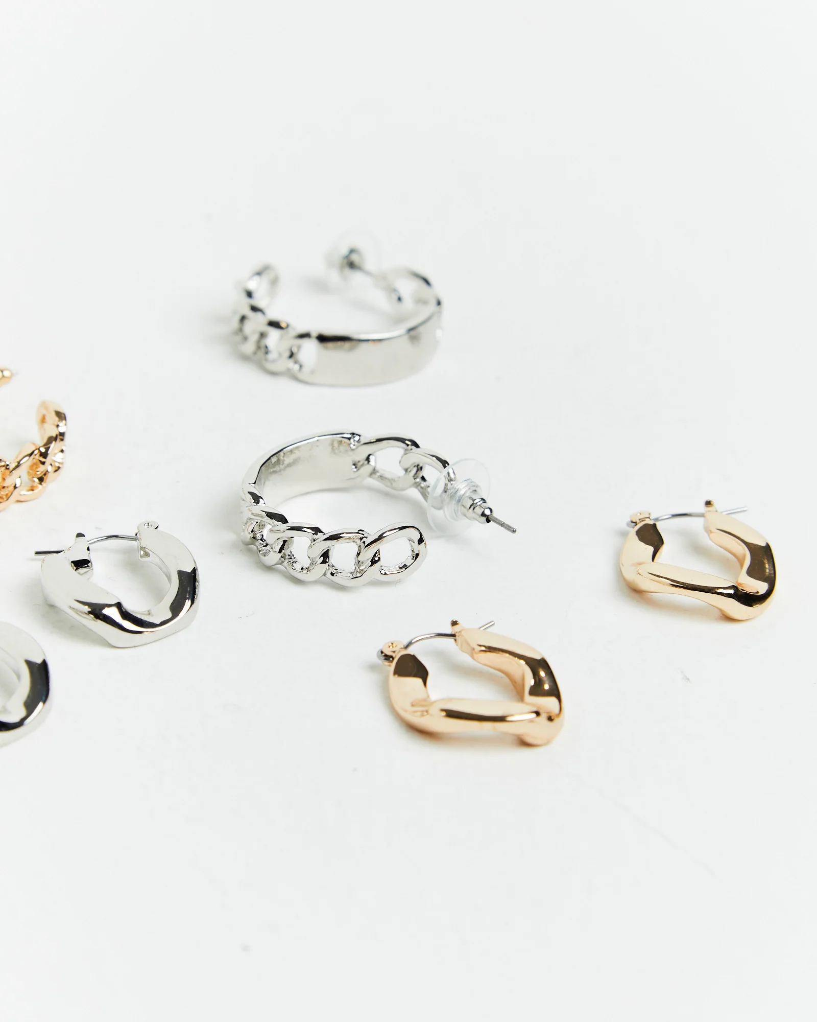Clara Hoop Earrings Pack Gold/Silver - Image 4