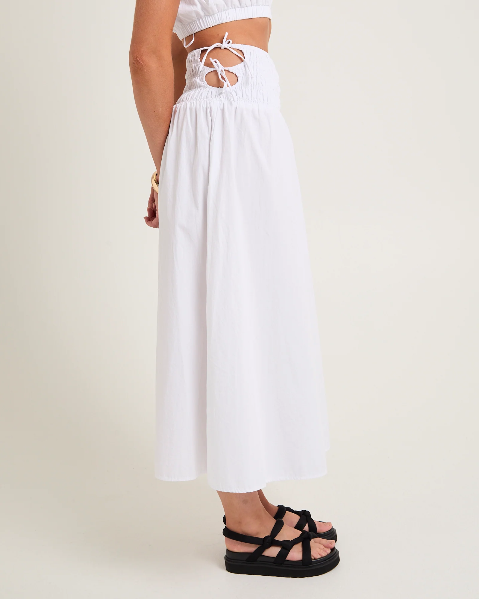 Clara Tie Side Midi Skirt - Image 2