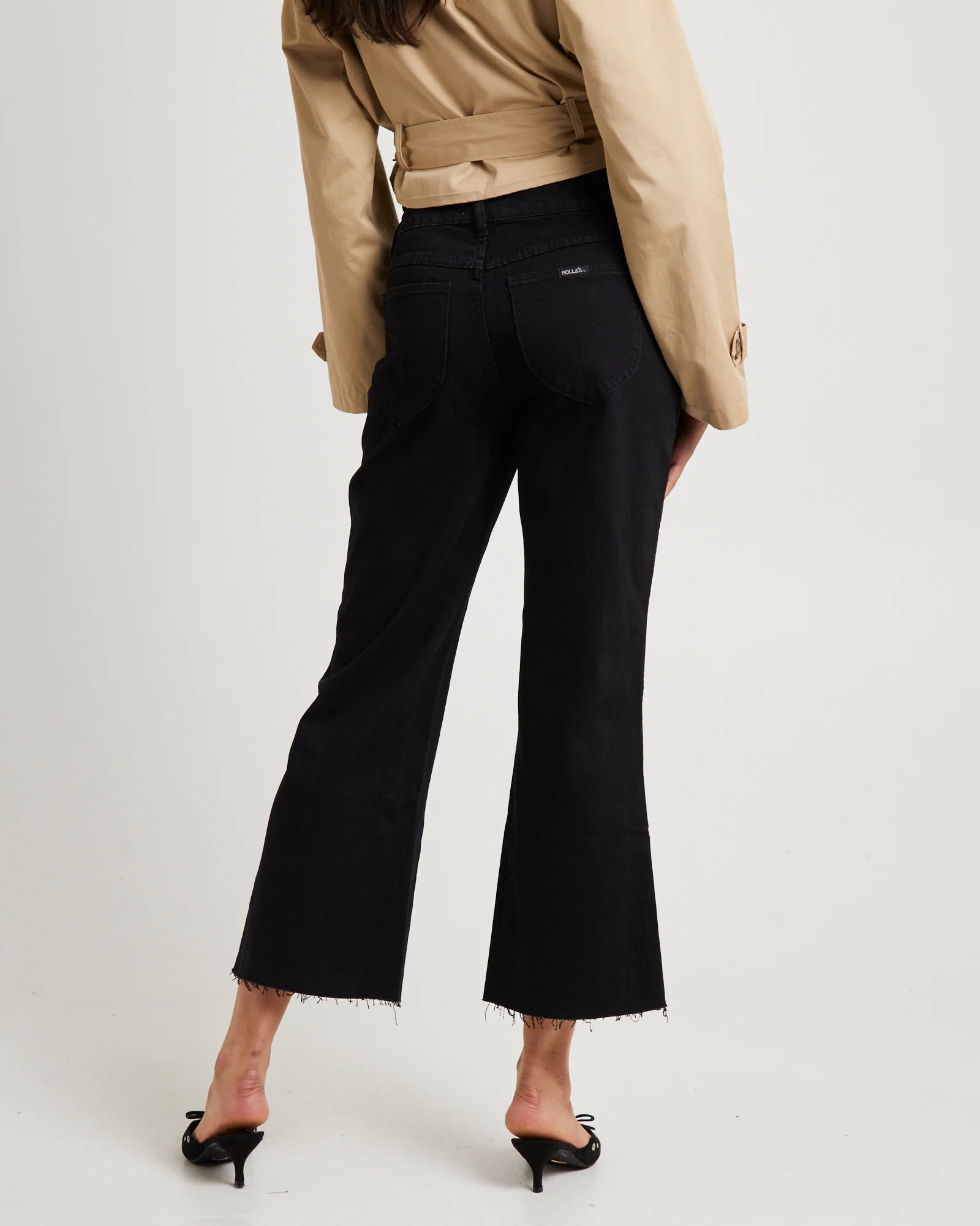 Classic Flare Crop Denim Jeans Jet - Image 2
