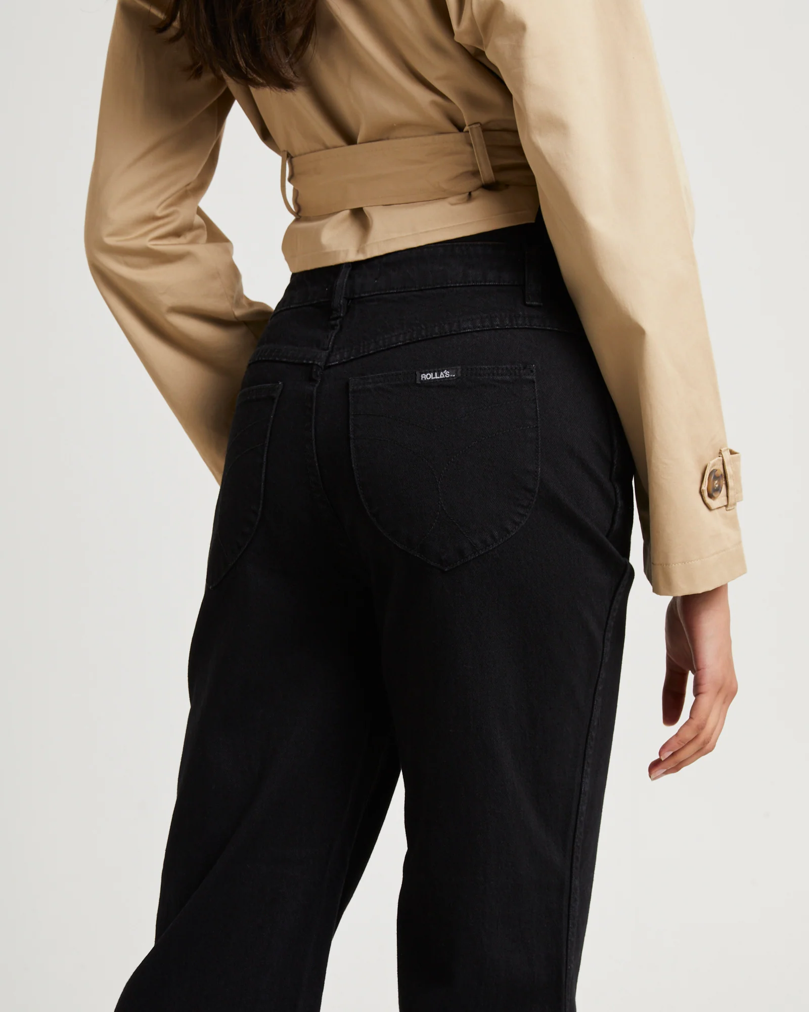 Classic Flare Crop Denim Jeans Jet - Image 5