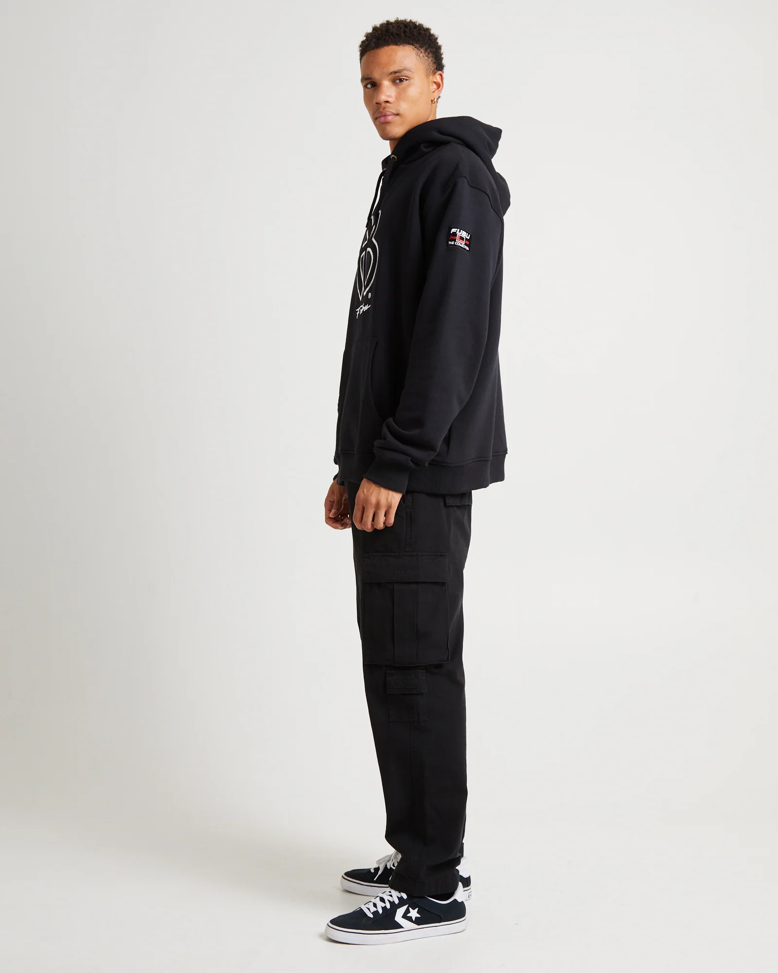 Classic Hooded Sweats Black/White - Image 3