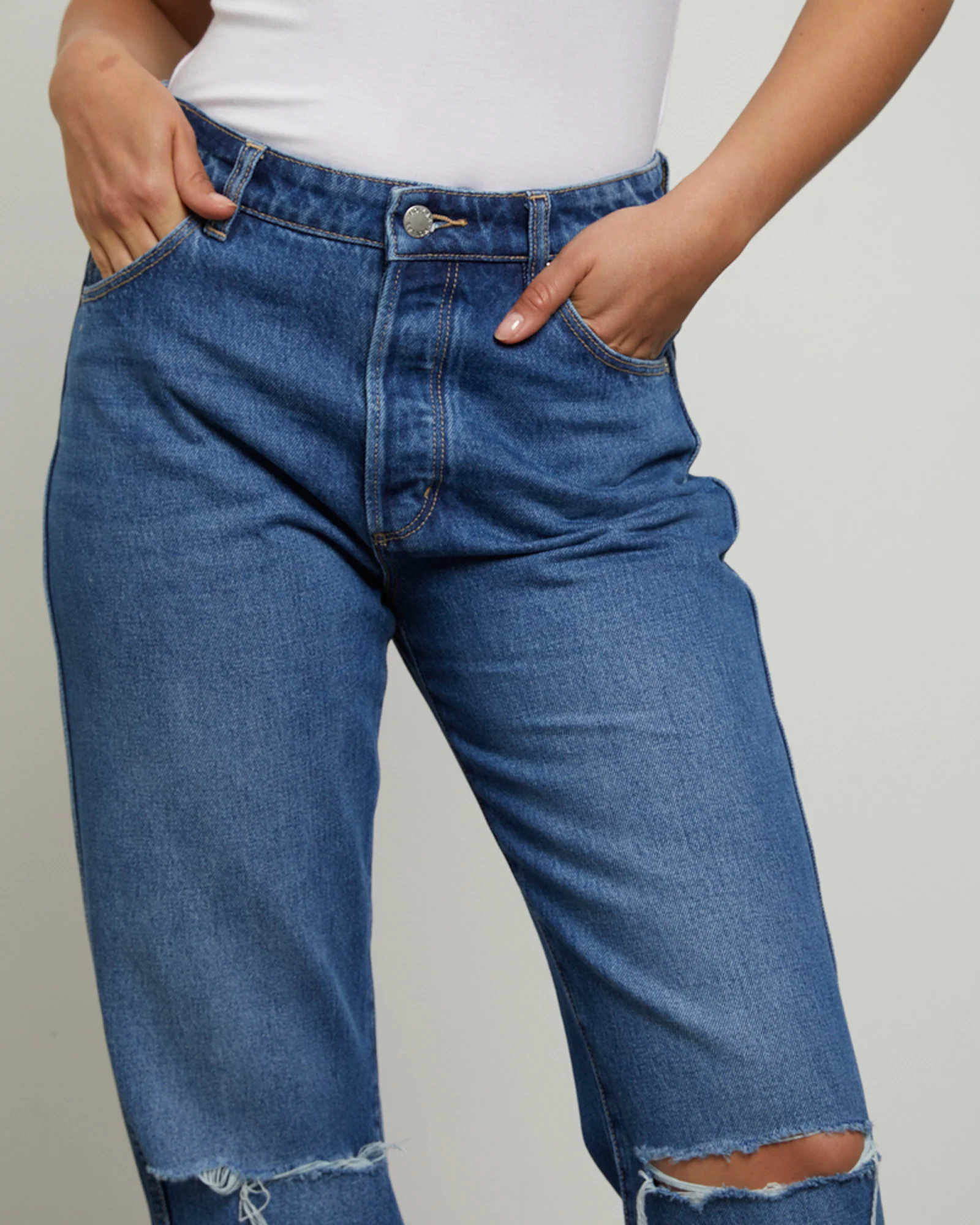 Classic Straight Ankle Denim Jeans Linda - Image 4