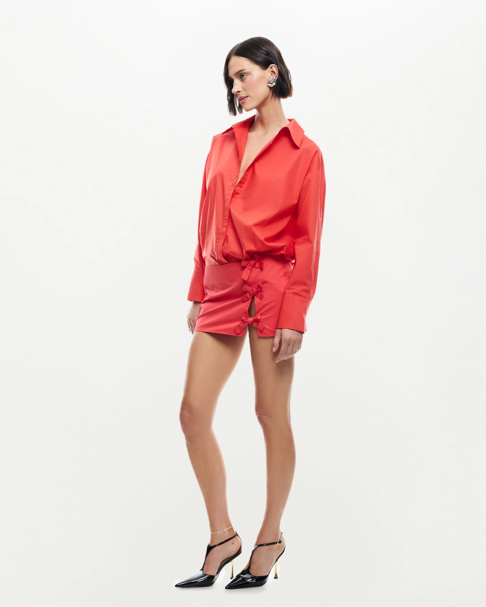 Clicquot Mini Skirt Crimson Red - Image 4