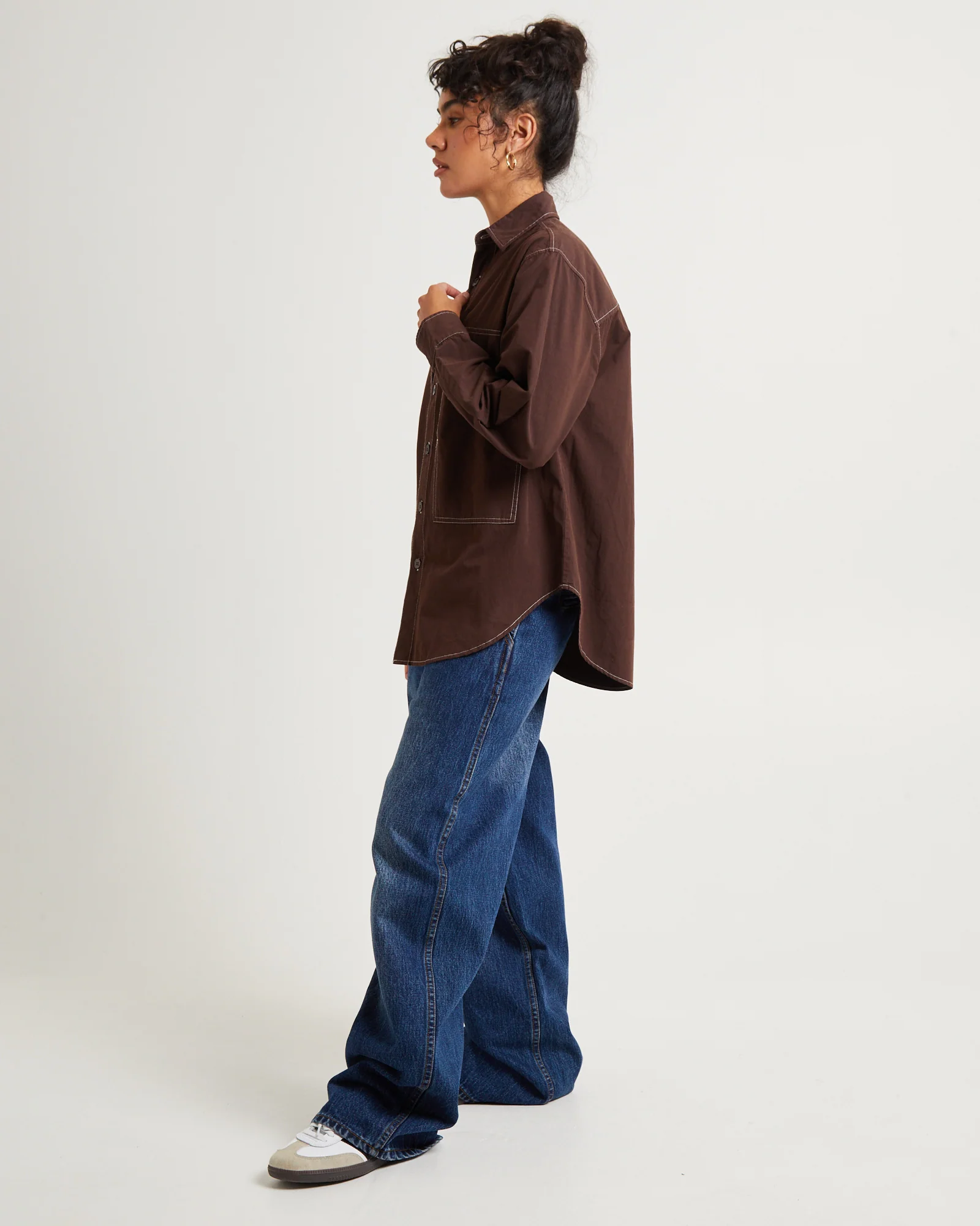 Cliff Long Sleeve Shirt Chocolate - Image 4