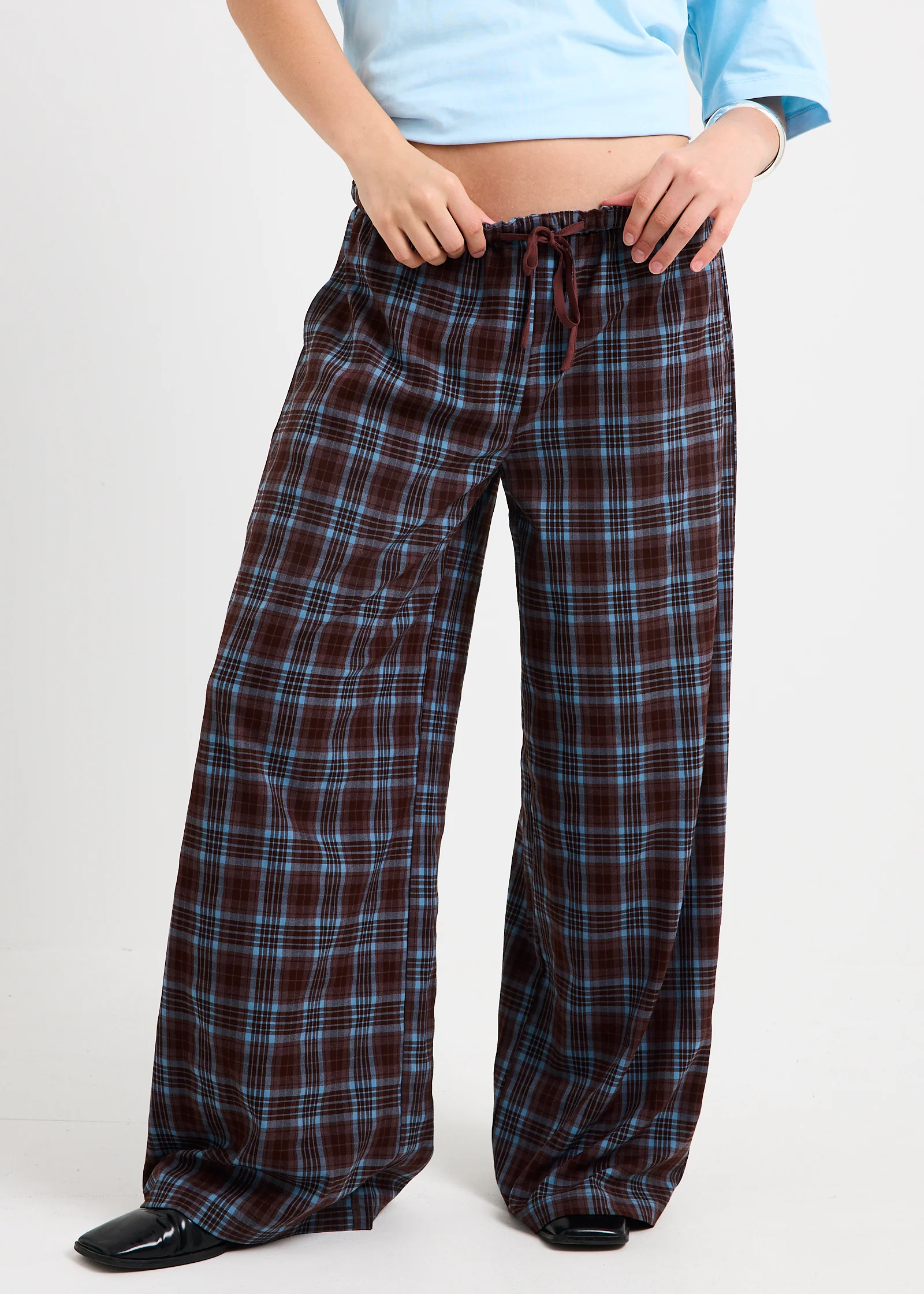 Clio Plaid Wide Leg Pants - Image 2