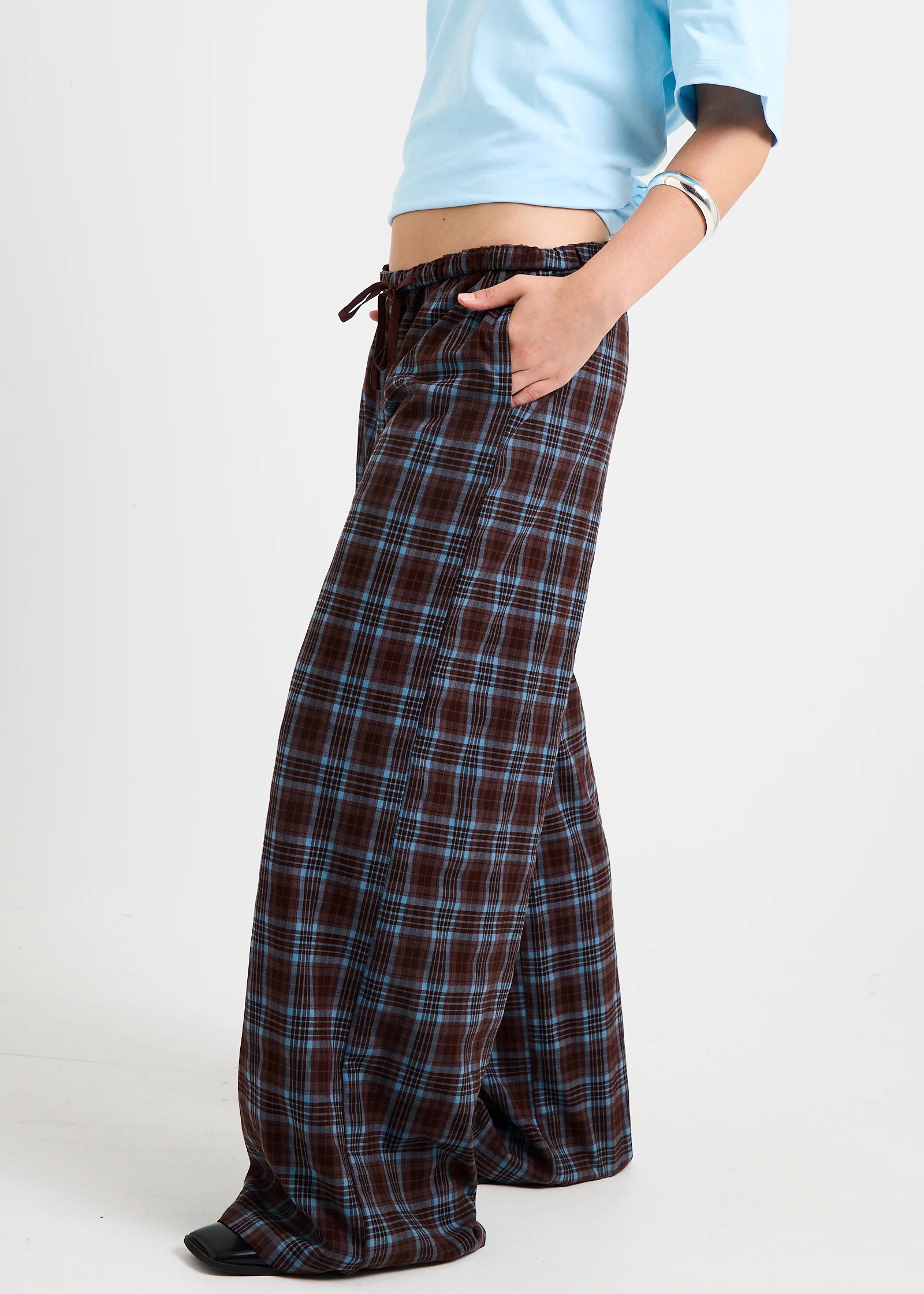 Clio Plaid Wide Leg Pants - Image 4