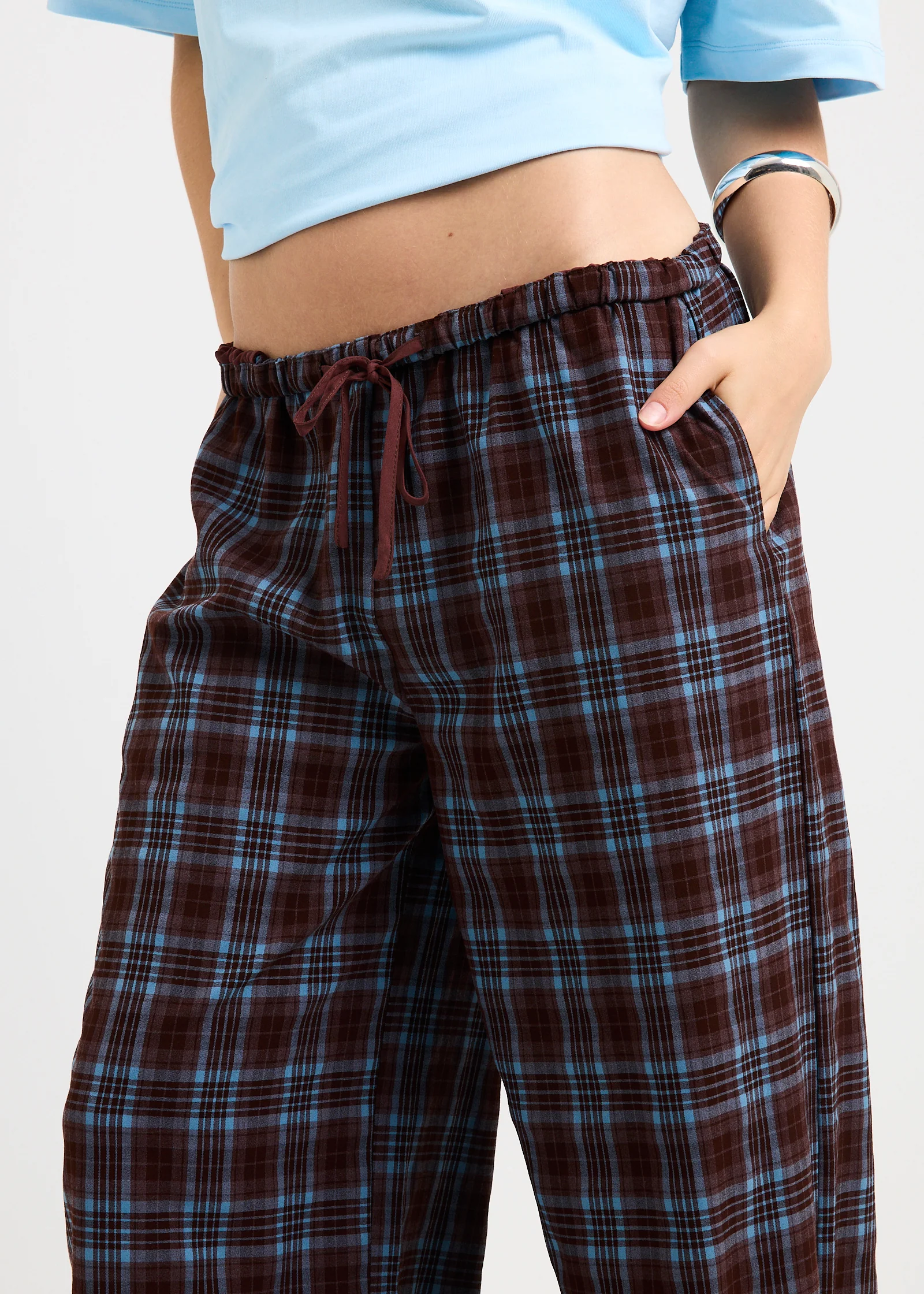 Clio Plaid Wide Leg Pants - Image 5