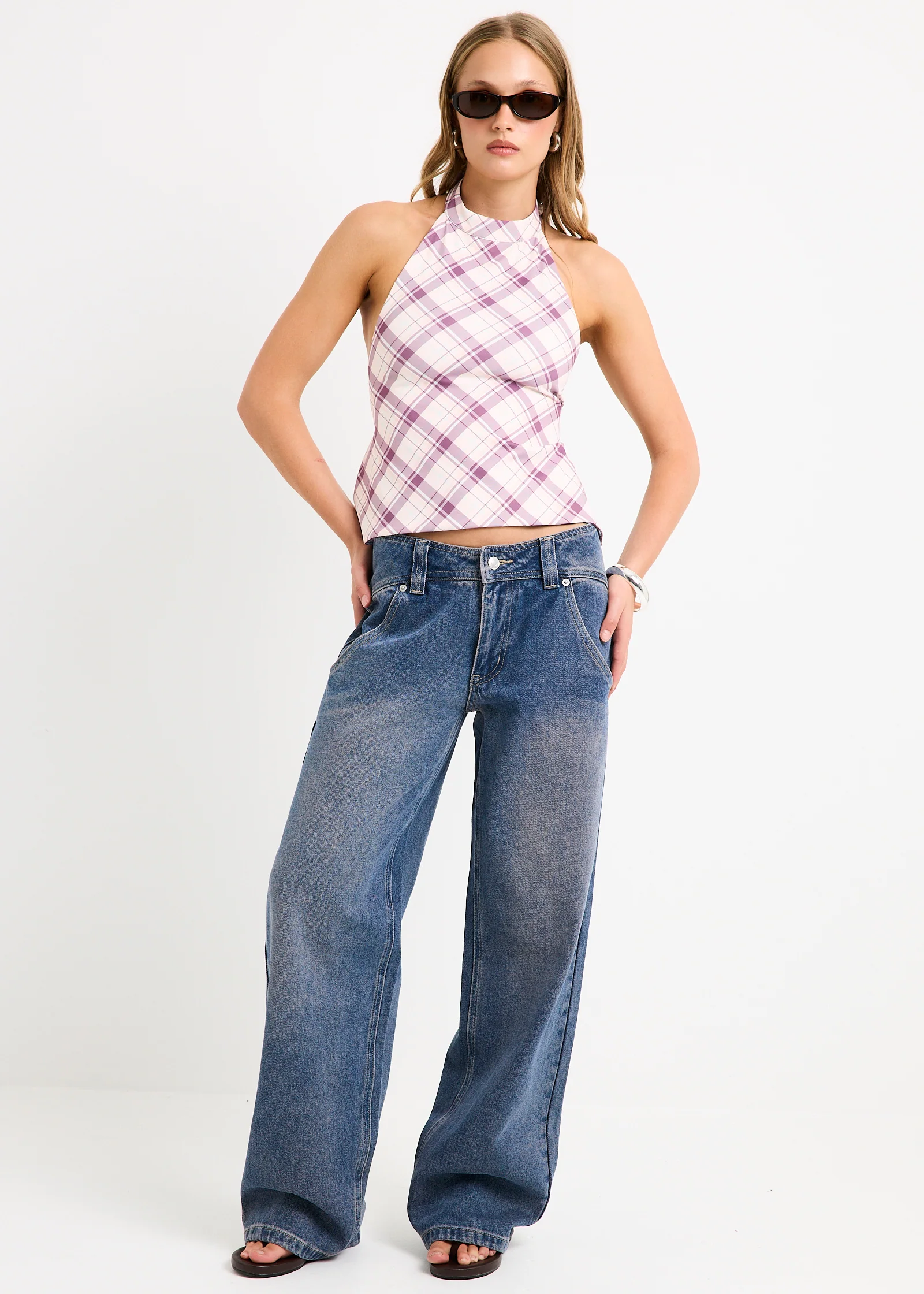 Clover Check Backless Top - Image 4