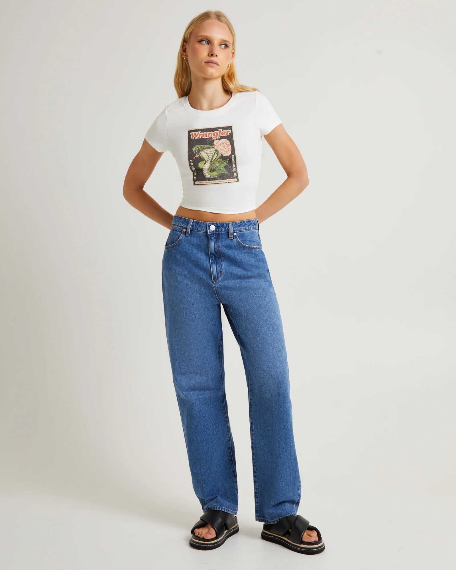 Cobra Rose Baby Rib Tee Vintage White - Image 3