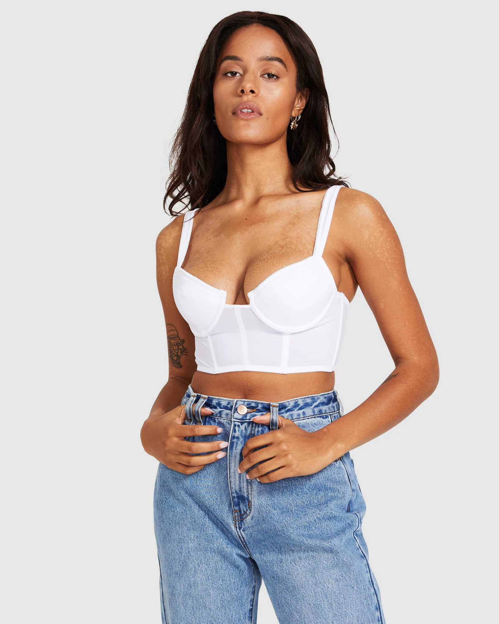Colette Underwire Corset Bustier White - Image 2