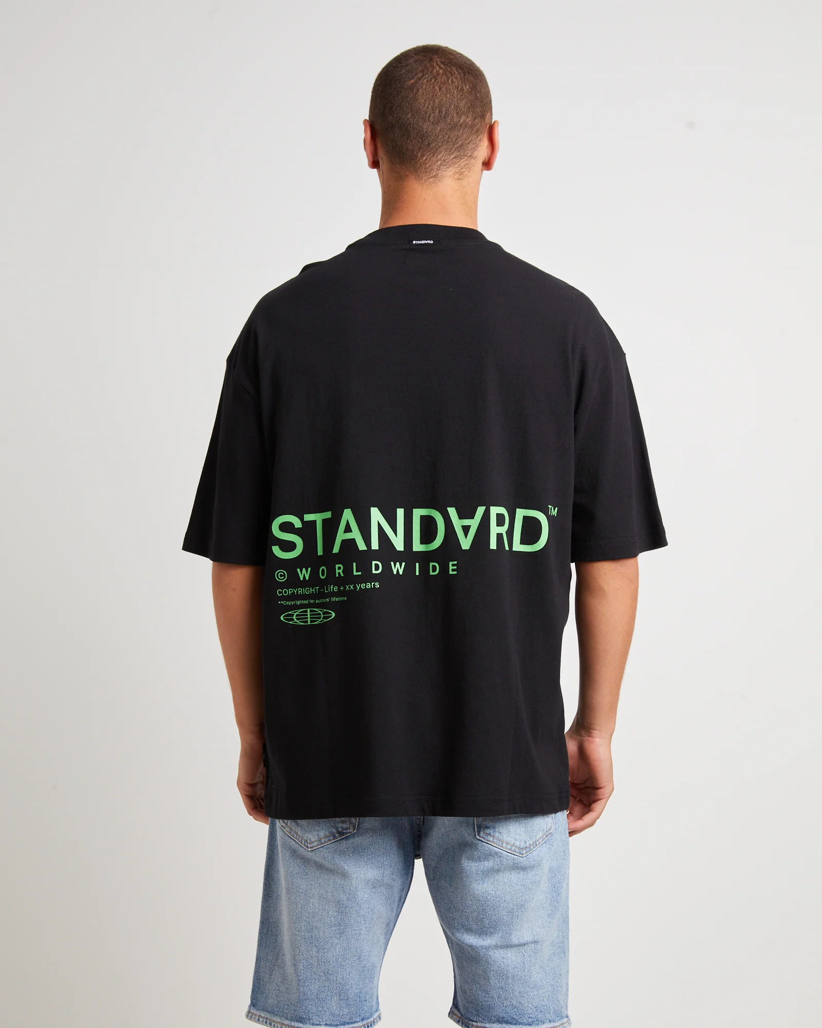 Copyright Short Sleeve T-Shirt in Black - Image 2