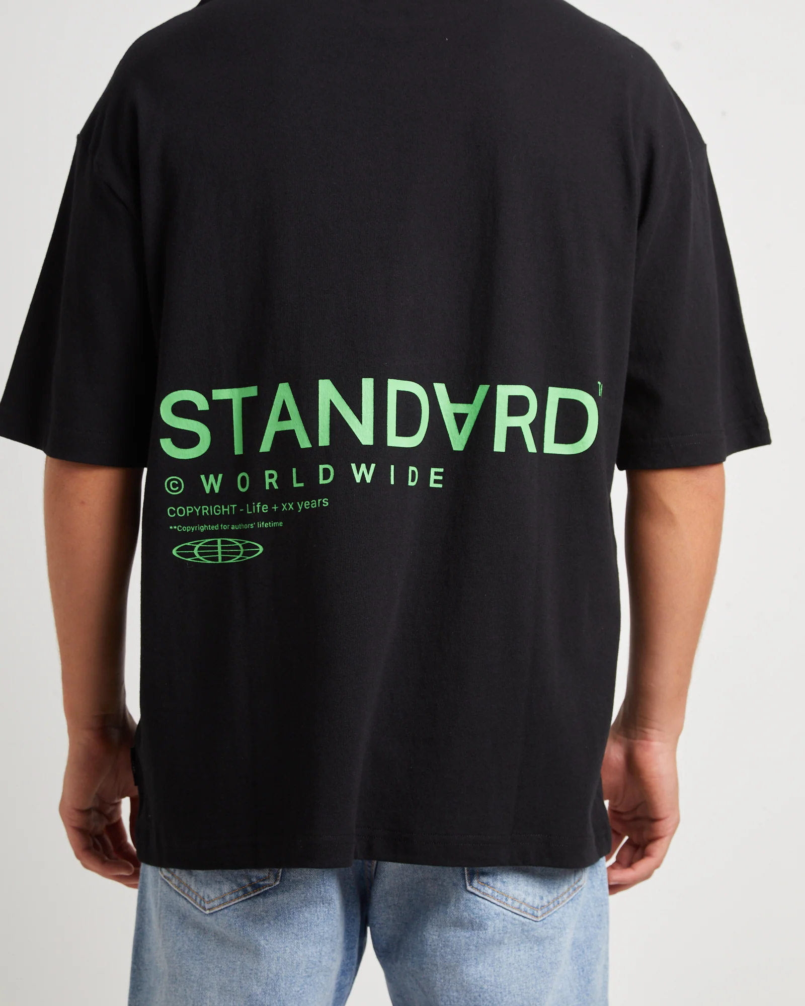 Copyright Short Sleeve T-Shirt in Black - Image 5