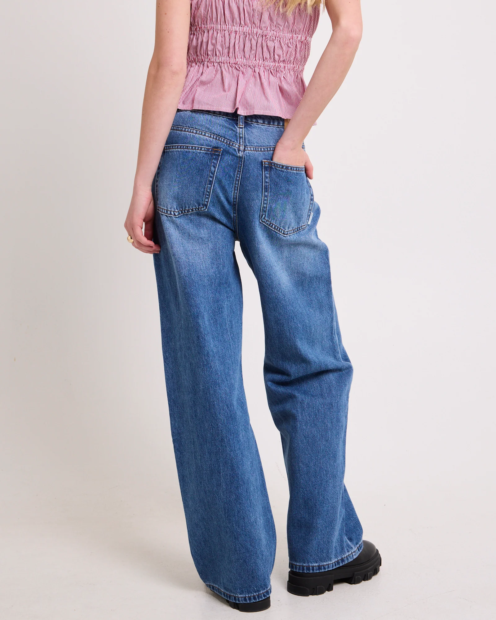 Cora Tie Wide Leg Denim Jeans - Image 4