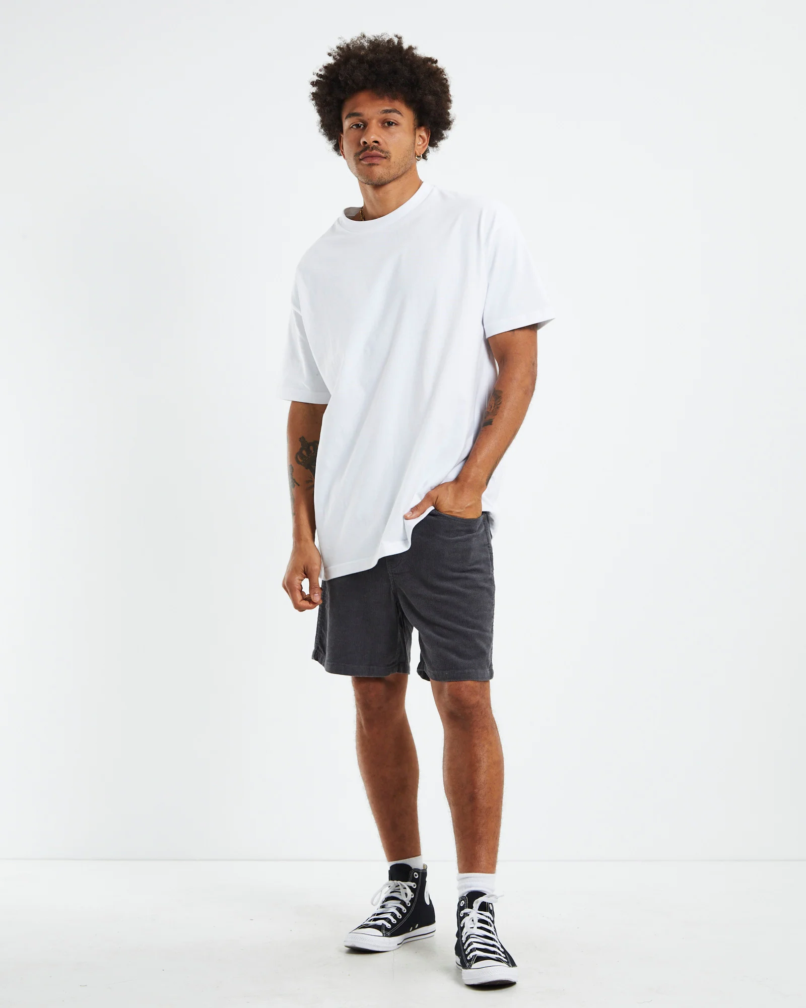 Cord Shorts Pewter Grey - Image 3
