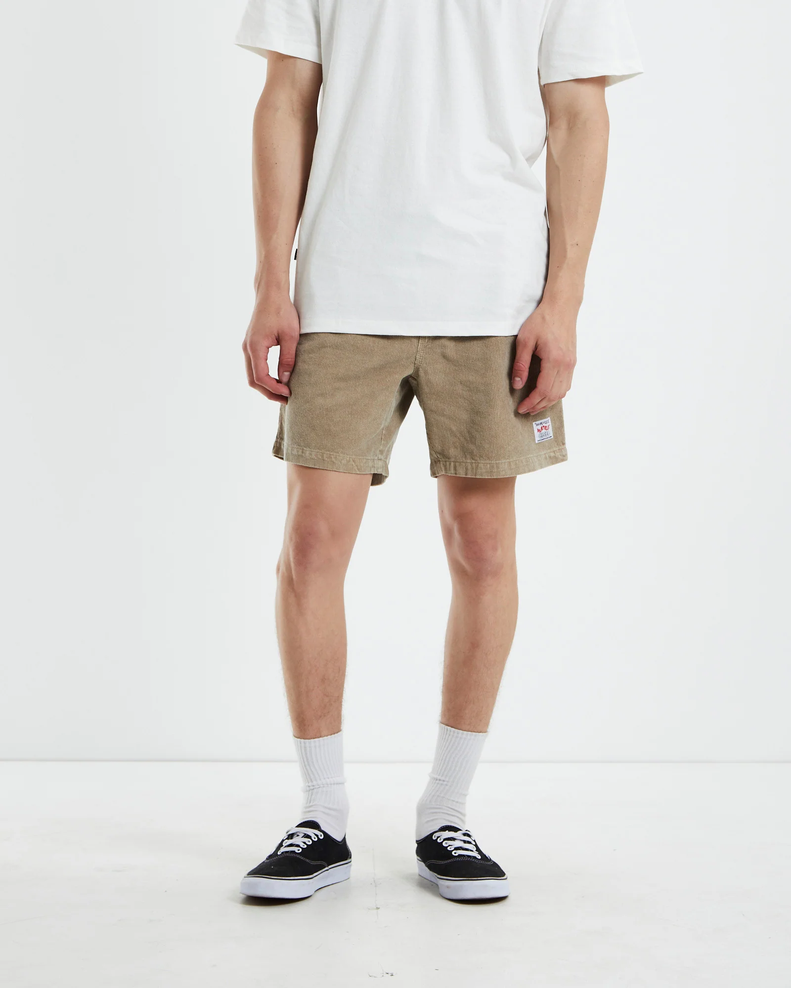 Cord Suspended Particle Shorts Tan