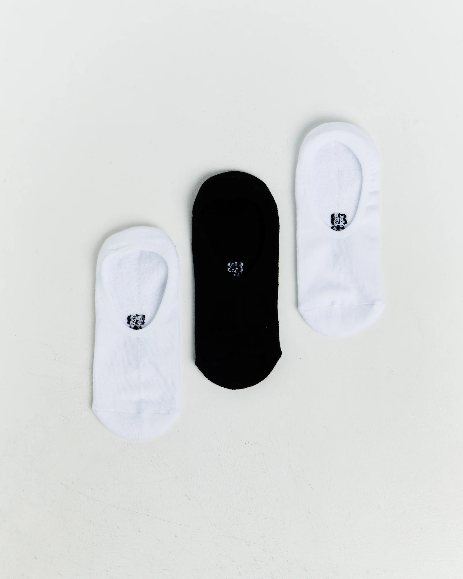 Core Unisex Invisible Socks 3 Pack White/Black - Image 2