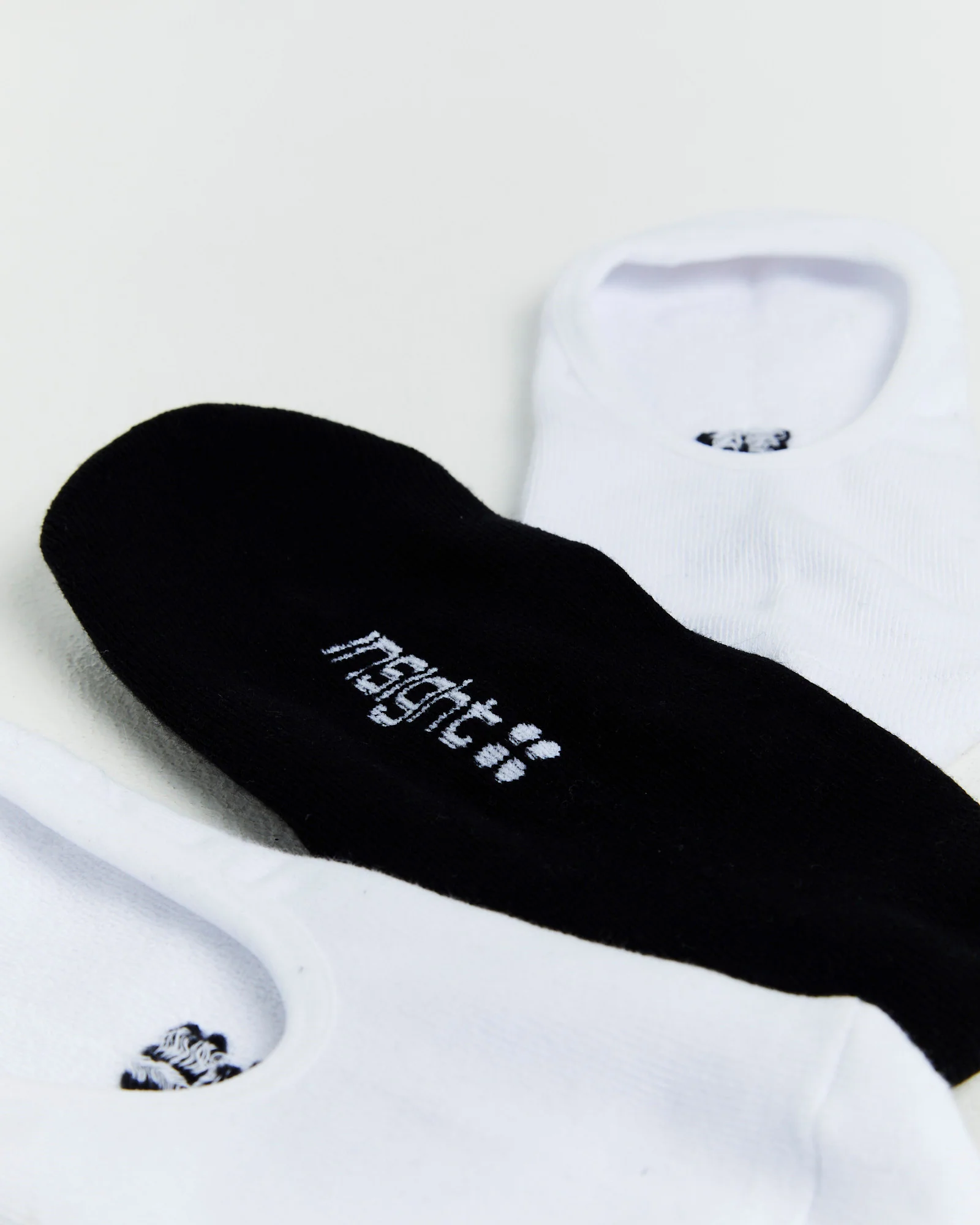 Core Unisex Invisible Socks 3 Pack White/Black - Image 5