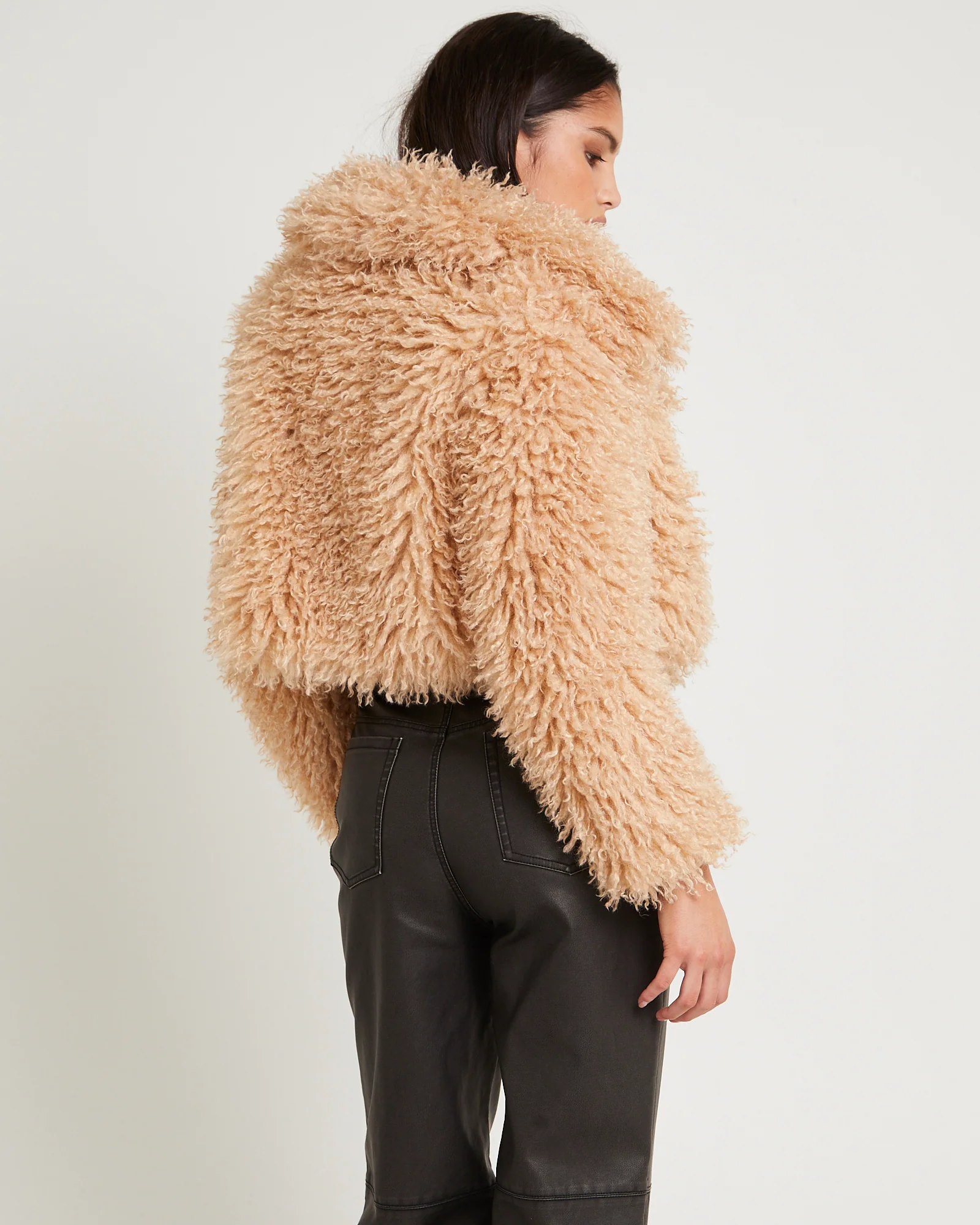 Cornelia Cropped Faux Fur Jacket - Image 3