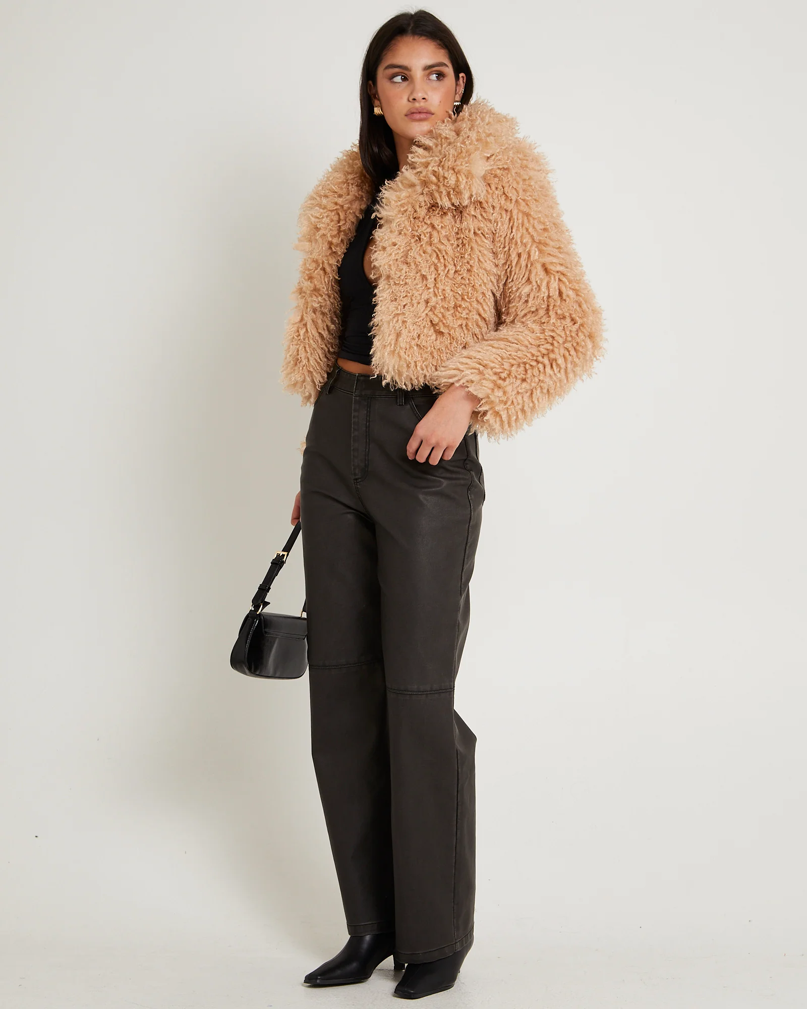 Cornelia Cropped Faux Fur Jacket - Image 4