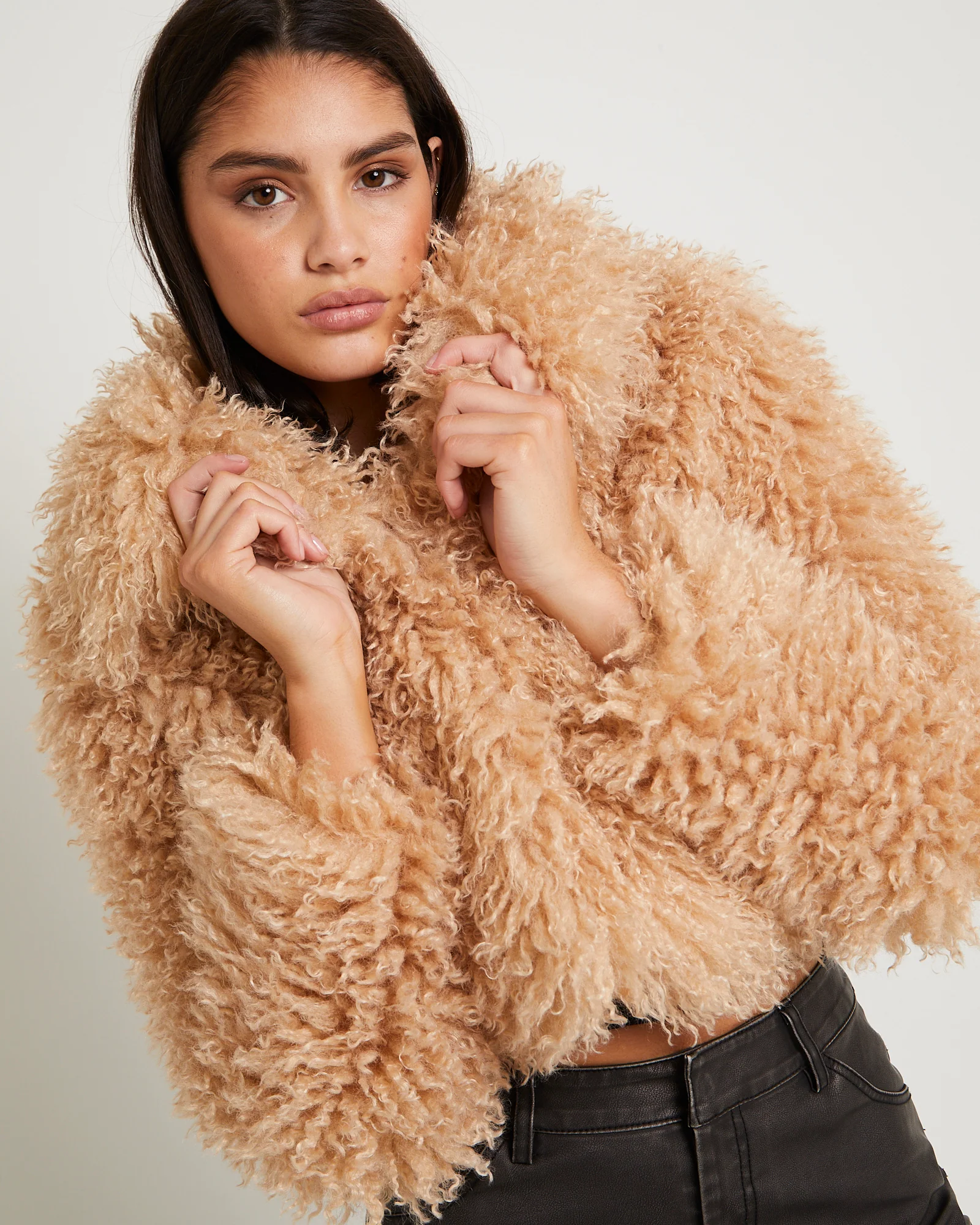 Cornelia Cropped Faux Fur Jacket - Image 5