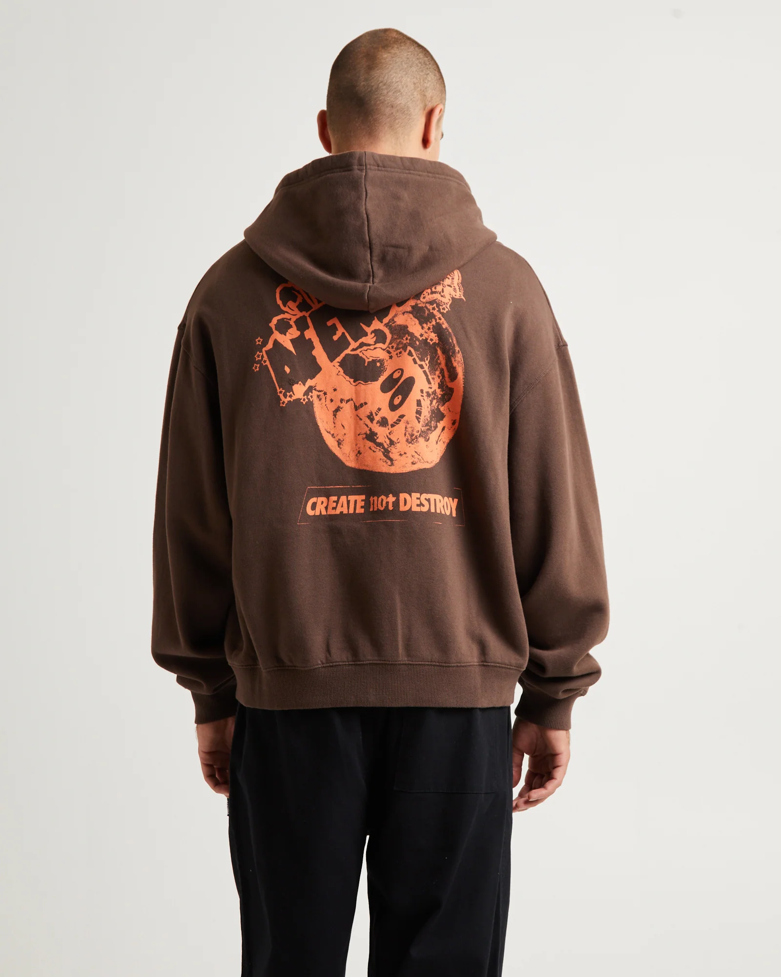 Cosmic Life Recycled Zip Hoodie Coffee - Image 2