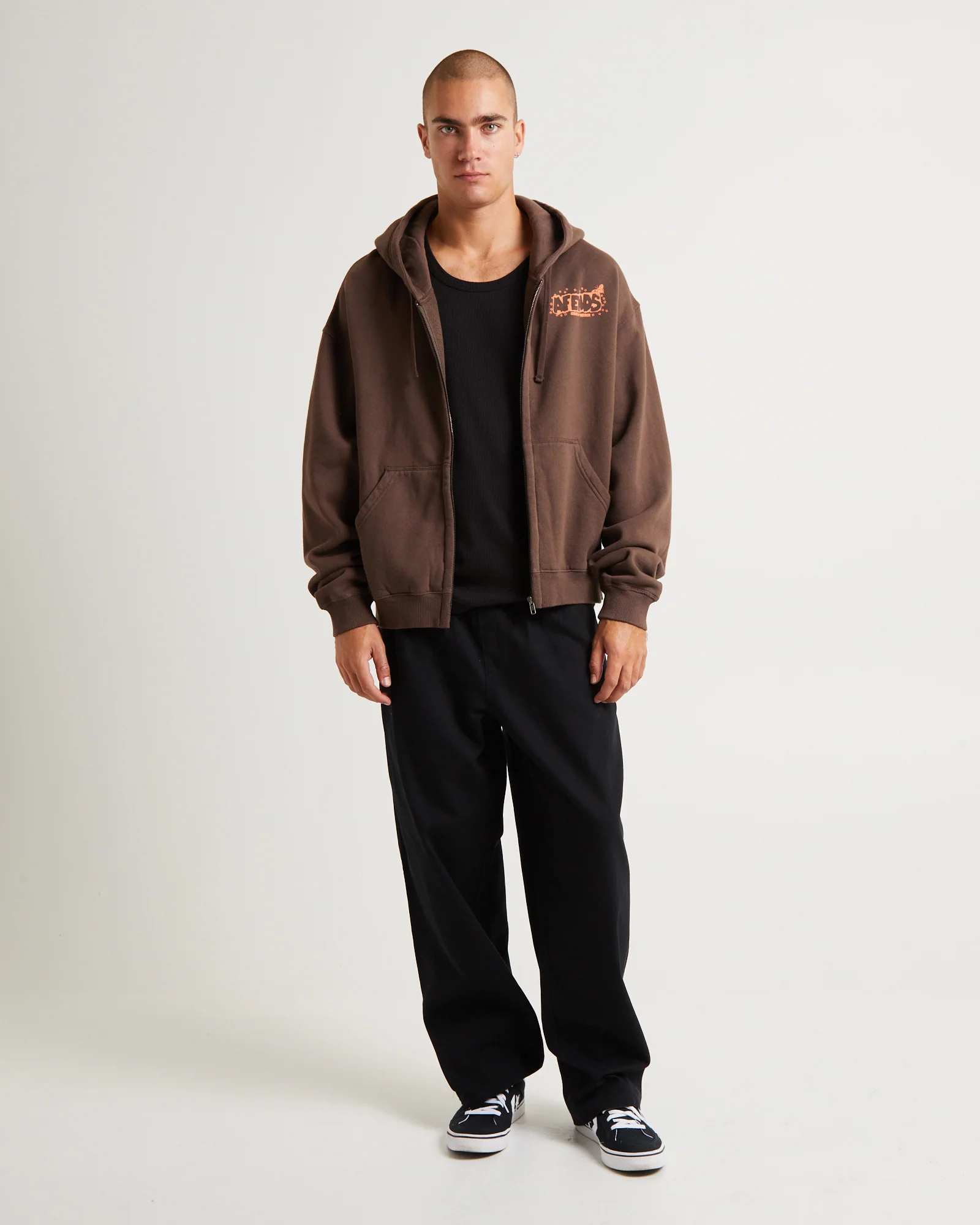 Cosmic Life Recycled Zip Hoodie Coffee - Image 3
