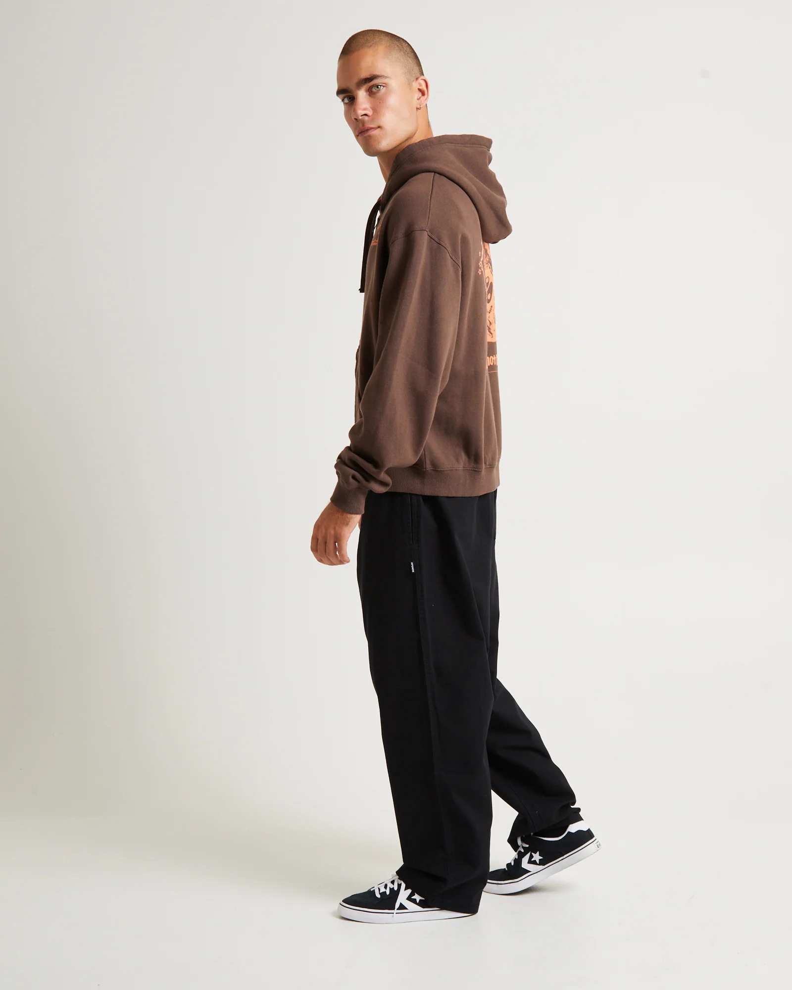 Cosmic Life Recycled Zip Hoodie Coffee - Image 5