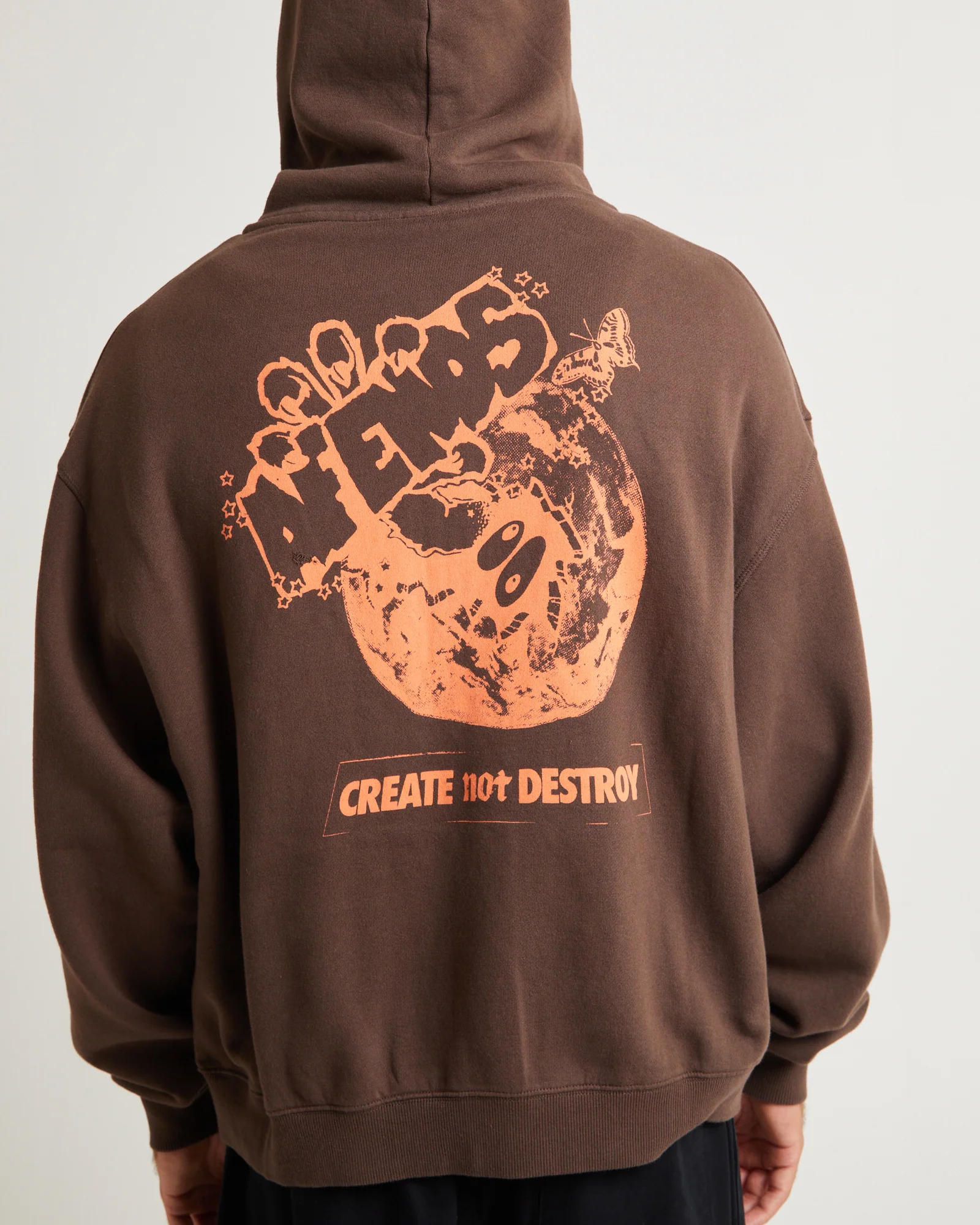 Cosmic Life Recycled Zip Hoodie Coffee - Image 6
