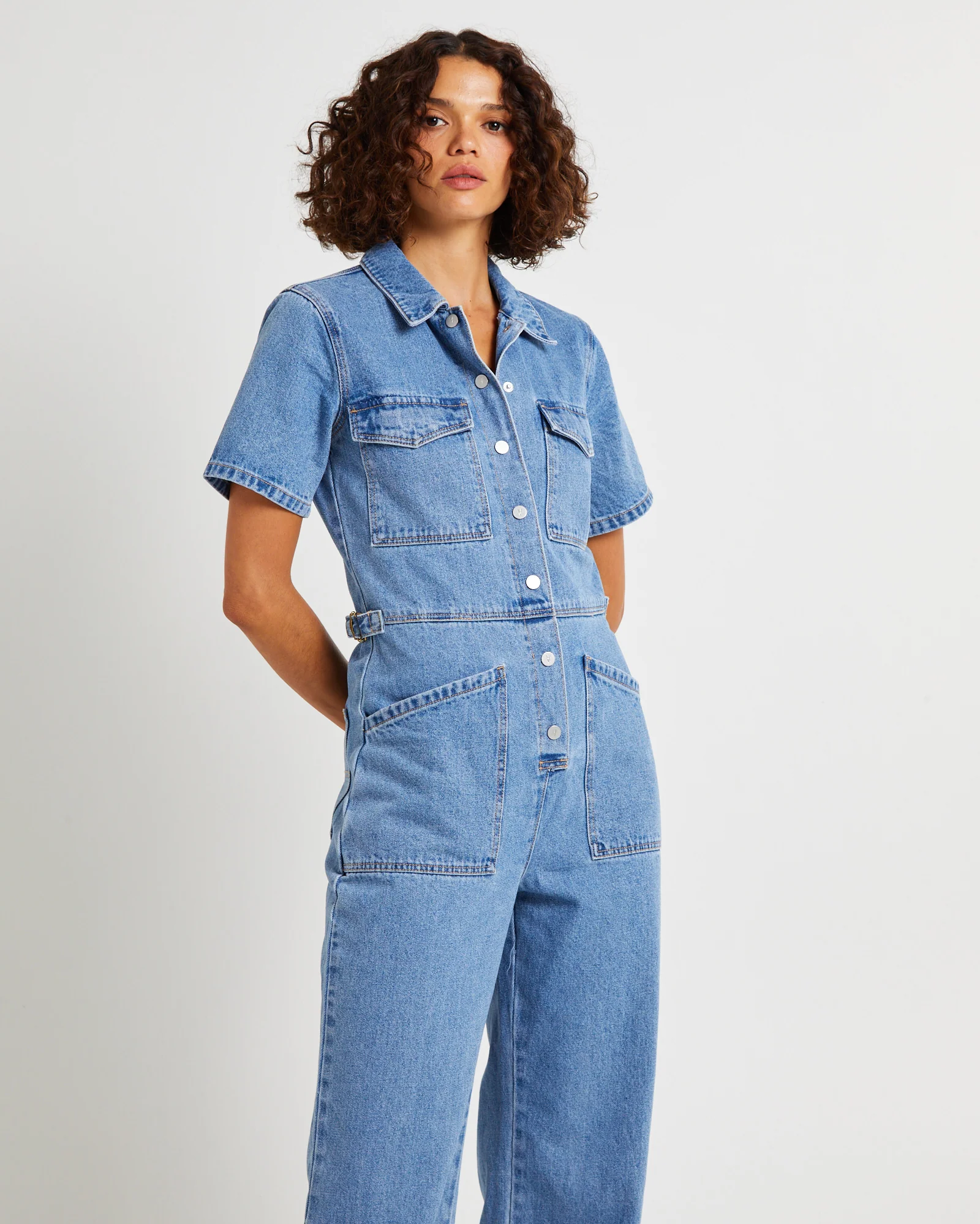 Coverall Ada Denim Jumpsuit Light Vintage - Image 5