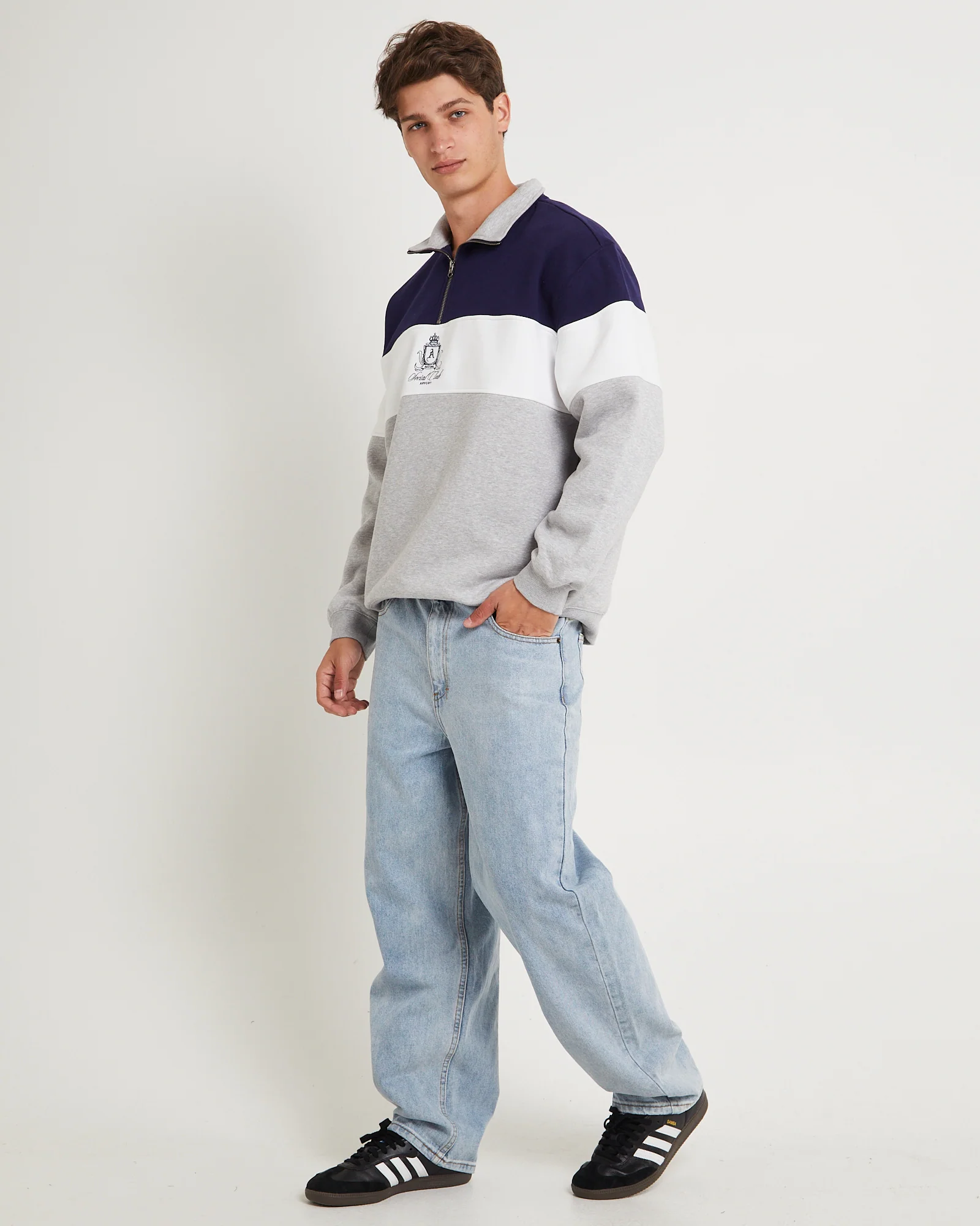 Crest Panel 1/4 Zip Jumper - Image 4