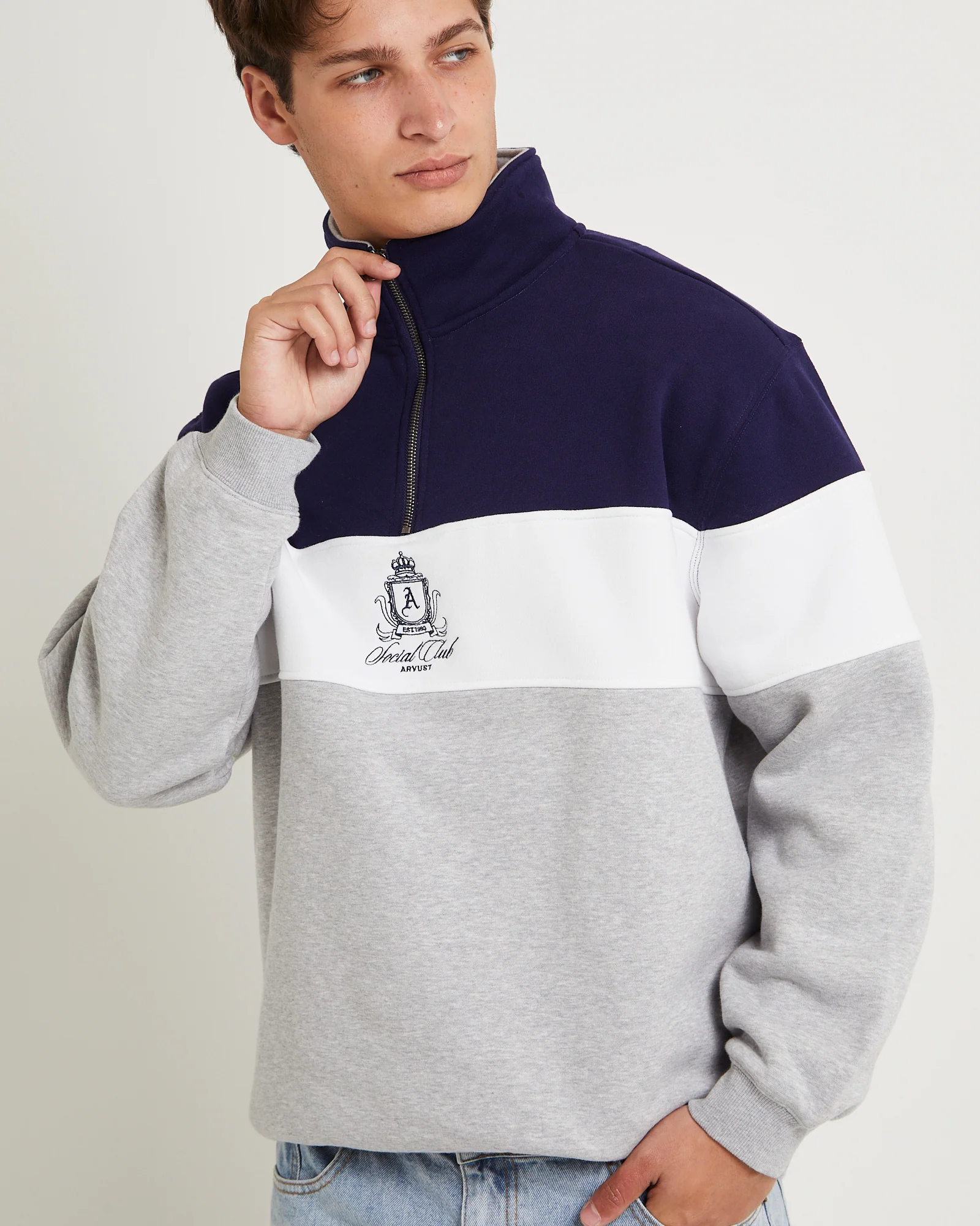 Crest Panel 1/4 Zip Jumper - Image 5