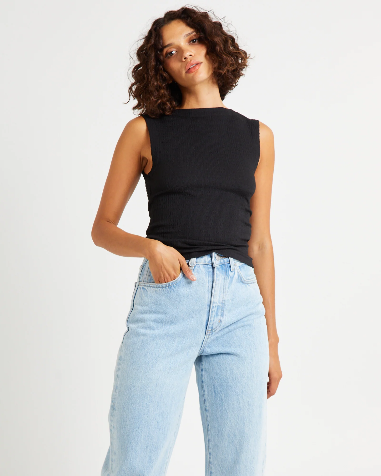 Crinkle 90s Top Black - Image 4