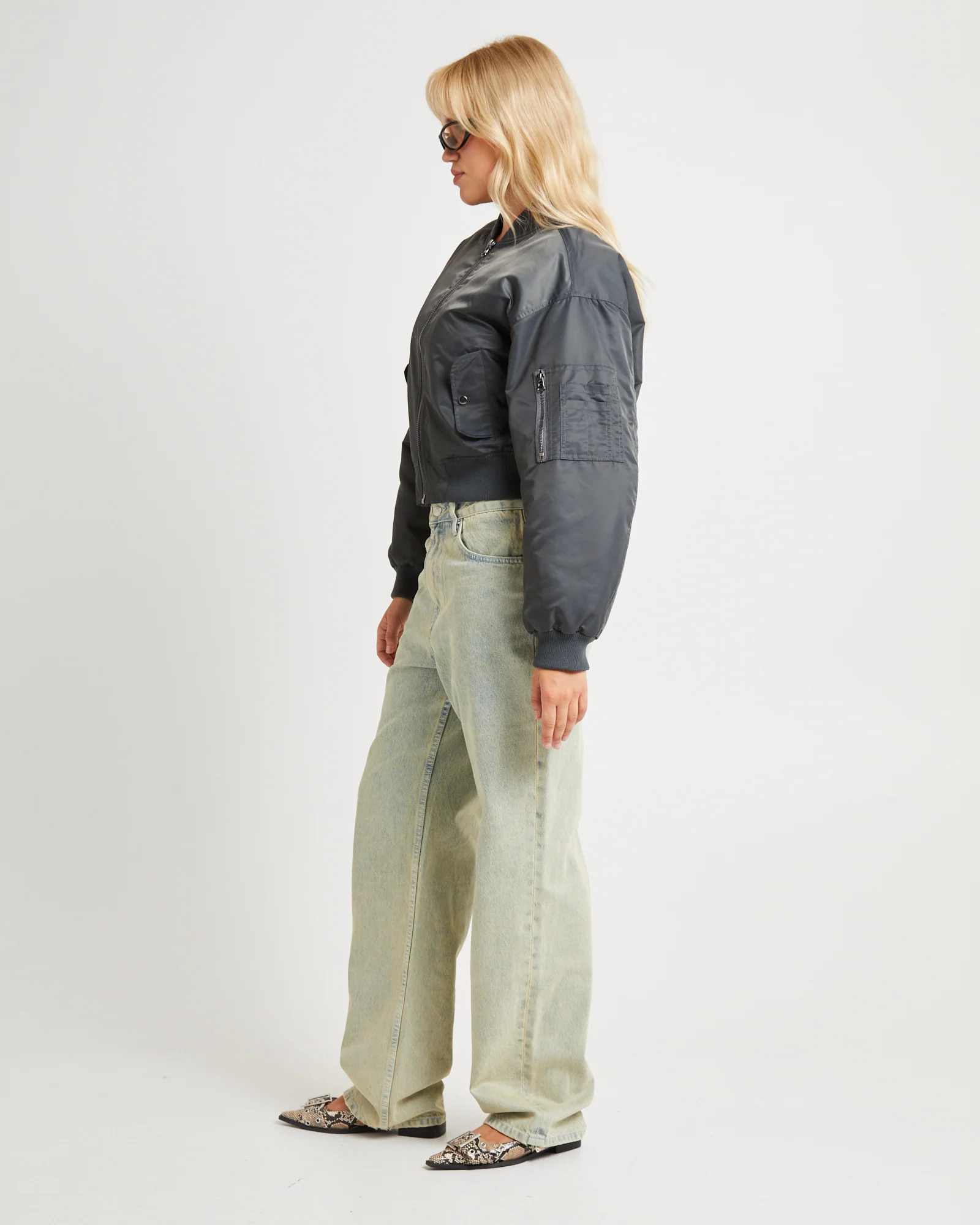 Crop Bomber Jacket - Image 4