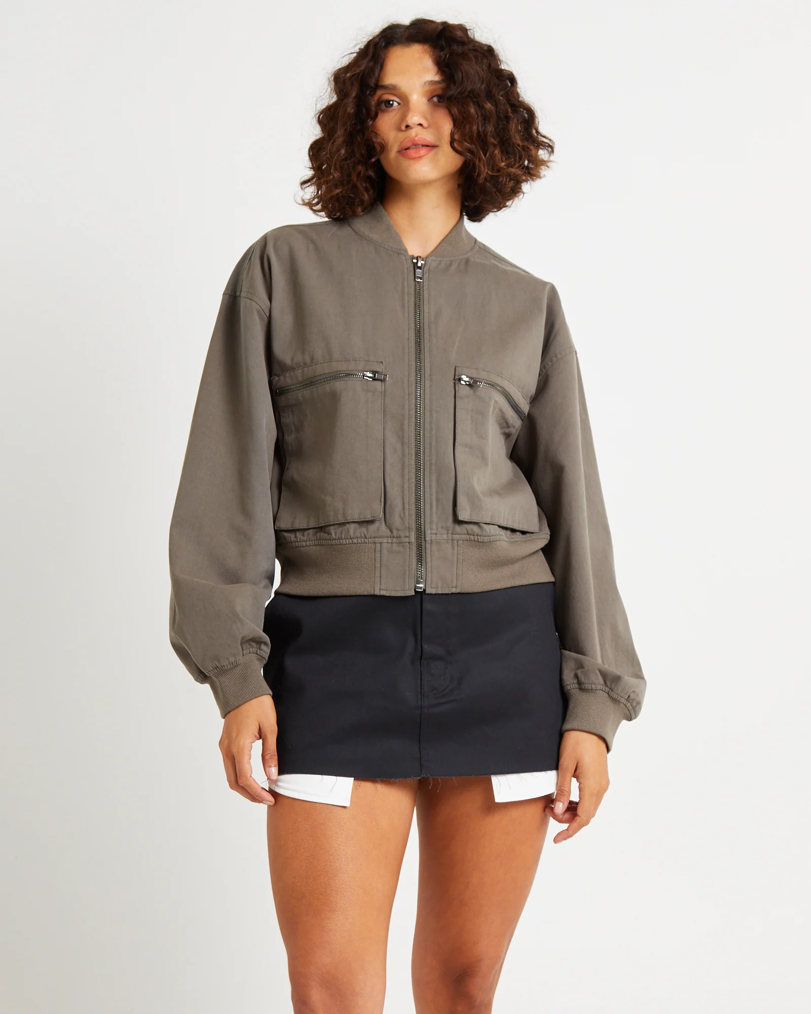 Crop Utility Bomber Jacket - Image 4