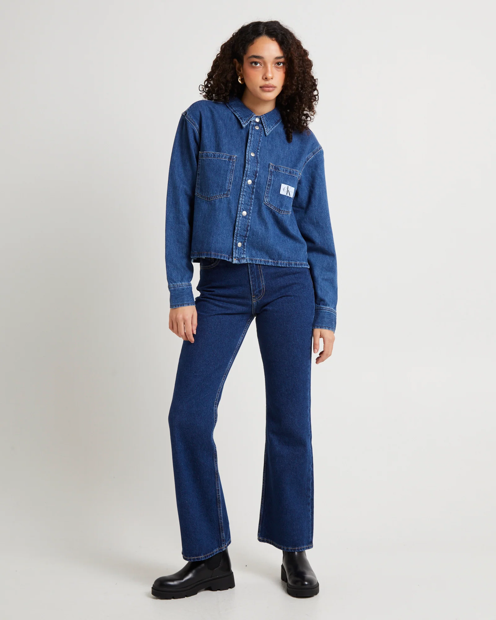 Cropped Dad Denim Shirt - Image 3