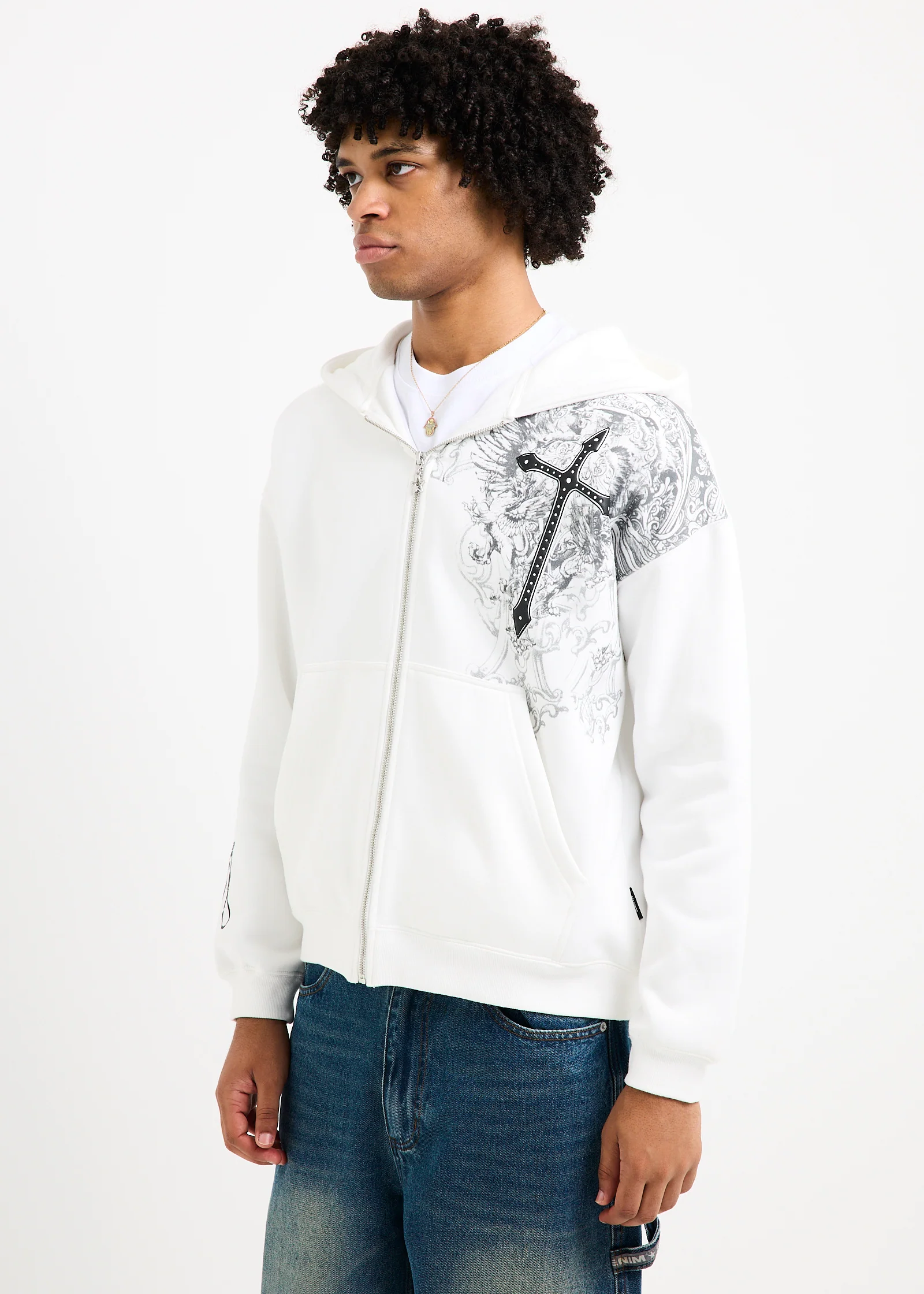 Crucifix Zip Hoodie - Image 5