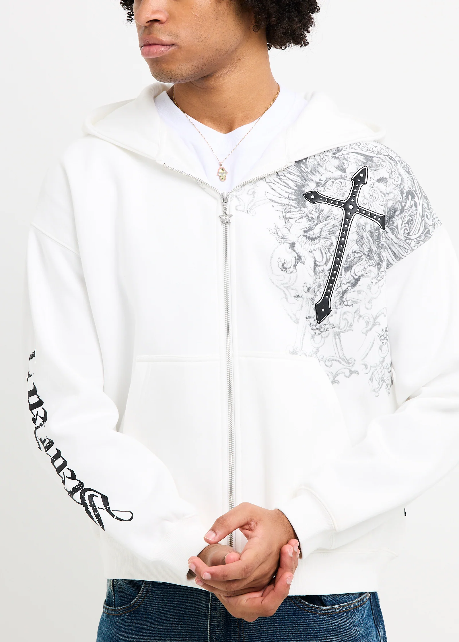 Crucifix Zip Hoodie - Image 6