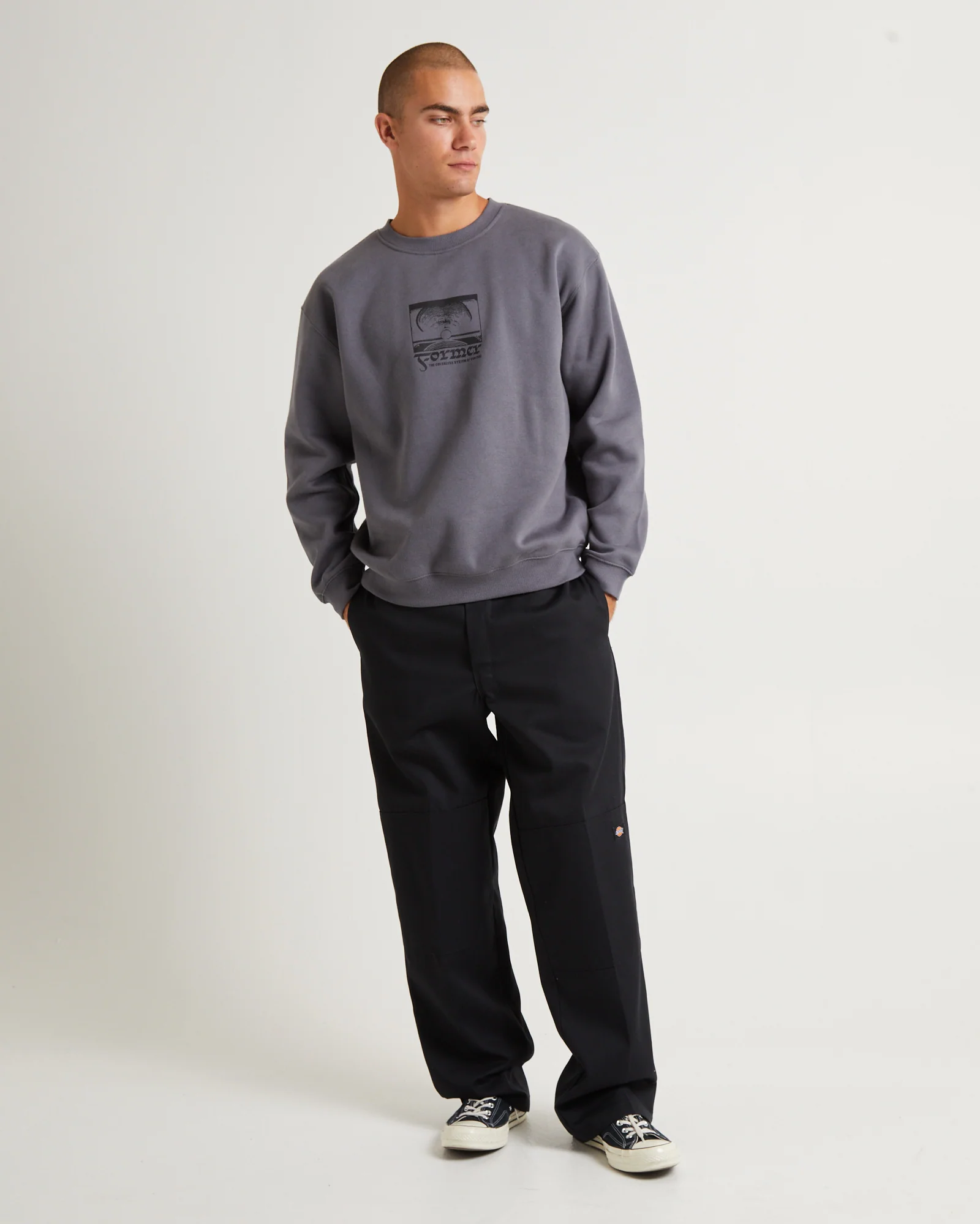 Crux Tribute Crew Jumper Iron Grey - Image 3