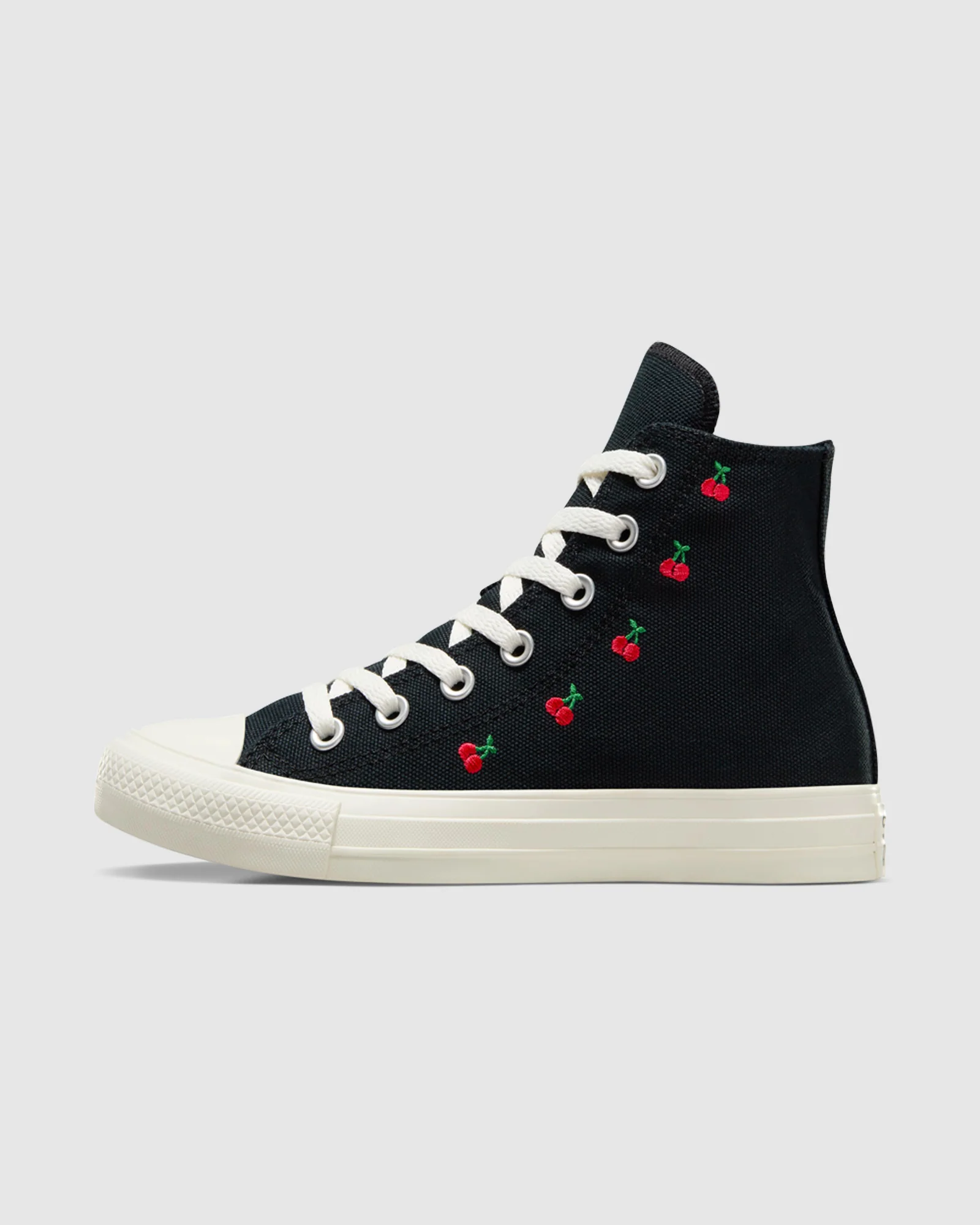 CTAS Hi Top Cherry Canvas Sneakers in Black - Image 3